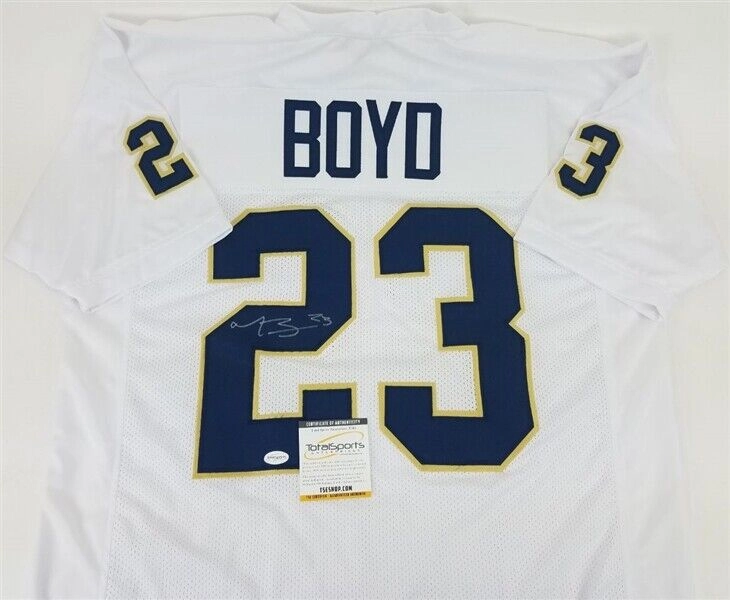 Tyler Boyd Signed Pitt Panthers White Jersey (TSE COA) Cincinnati Bengals W,R.