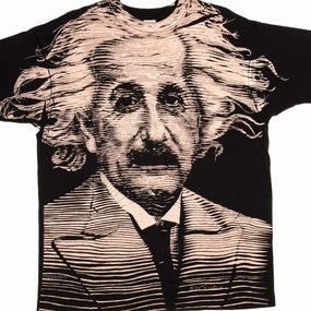 VINTAGE ALL OVER PRINT ALBERT EINSTEIN 1990S TEE SHIRT SIZE XL MADE IN USA