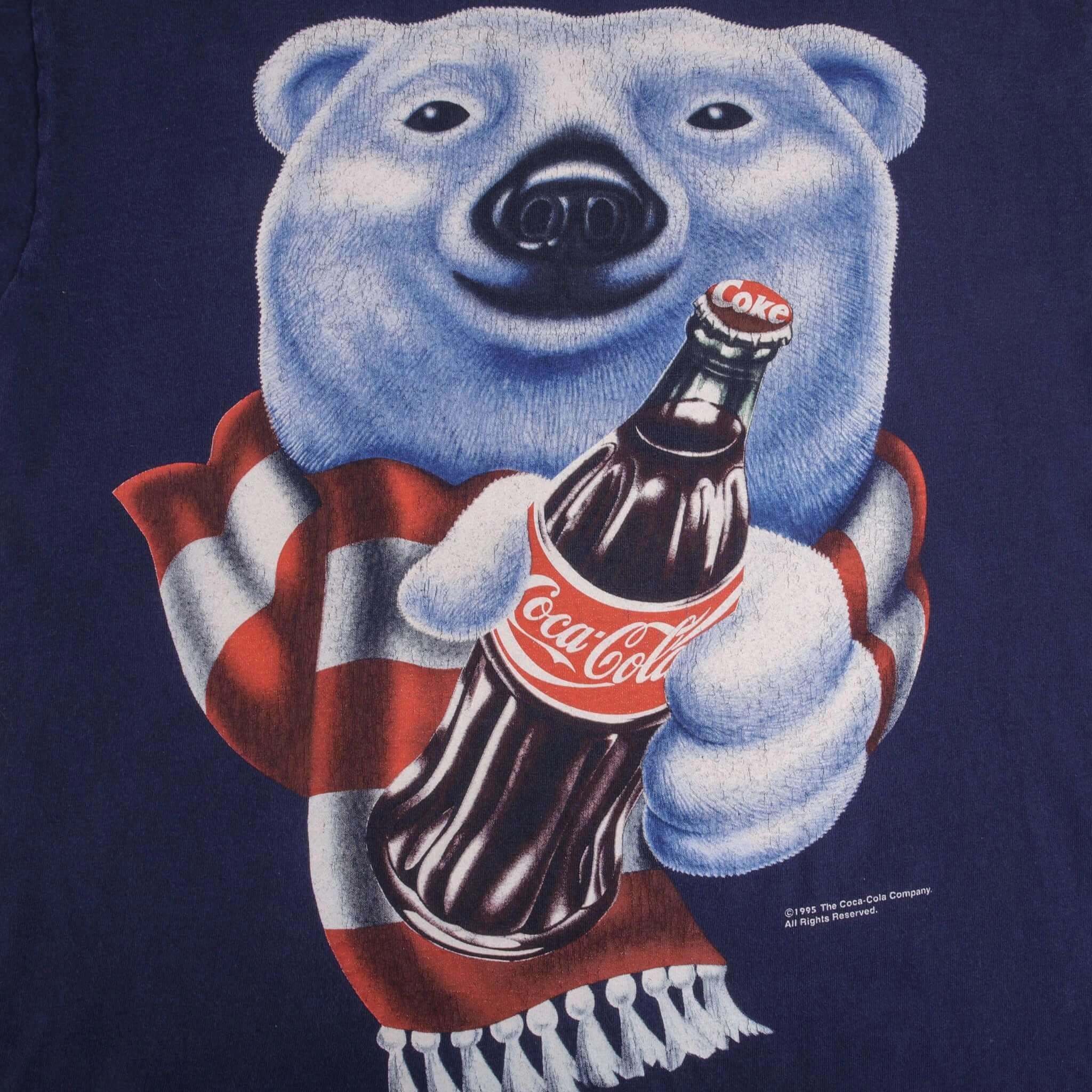 VINTAGE COCA COLA POLAR BEAR TEE SHIRT 1995 SIZE LARGE MADE IN USA