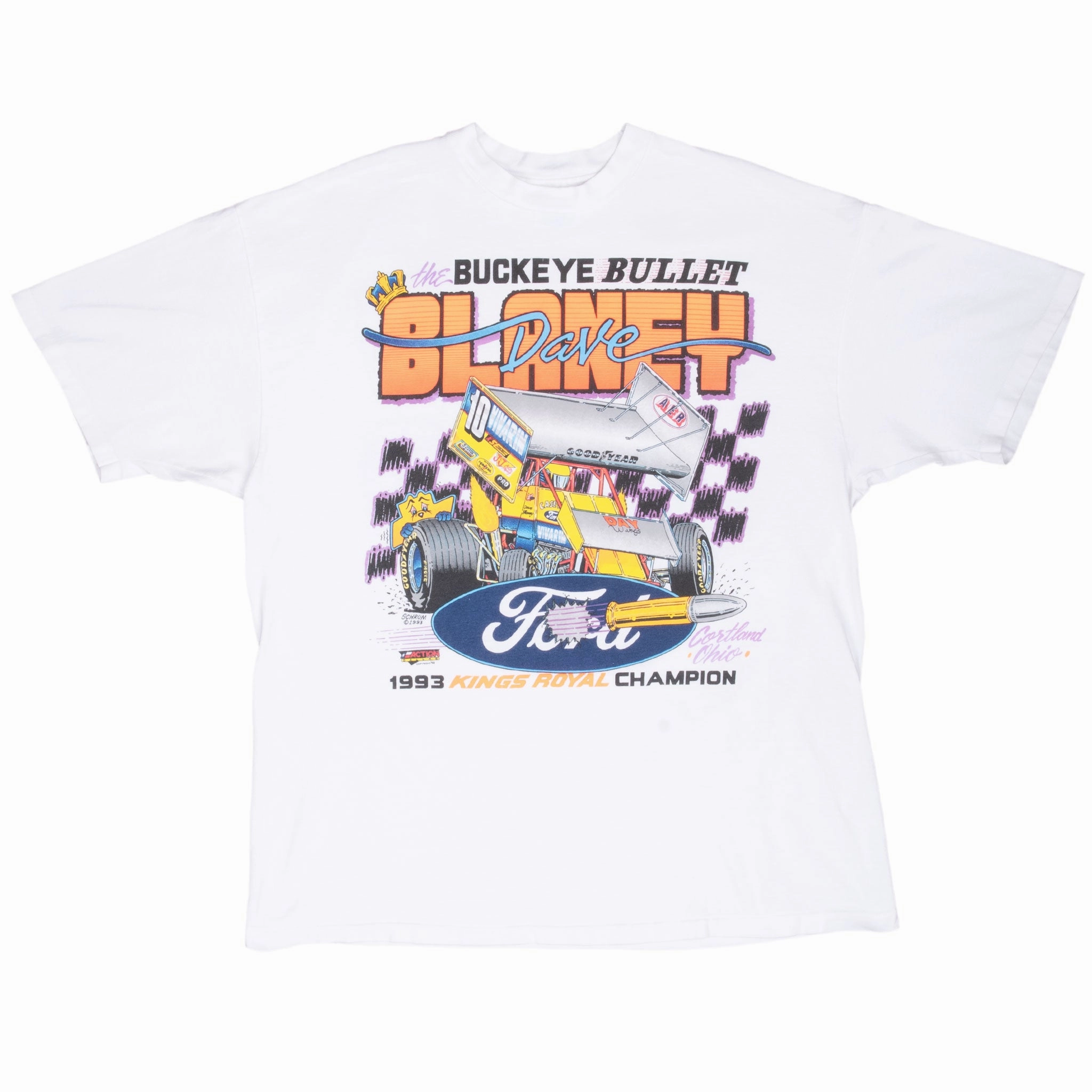 VINTAGE DAVE BLANEY KONGS ROYAL CHAMPION 1993 DRAG RACING TEE SHIRT XL MADE USA
