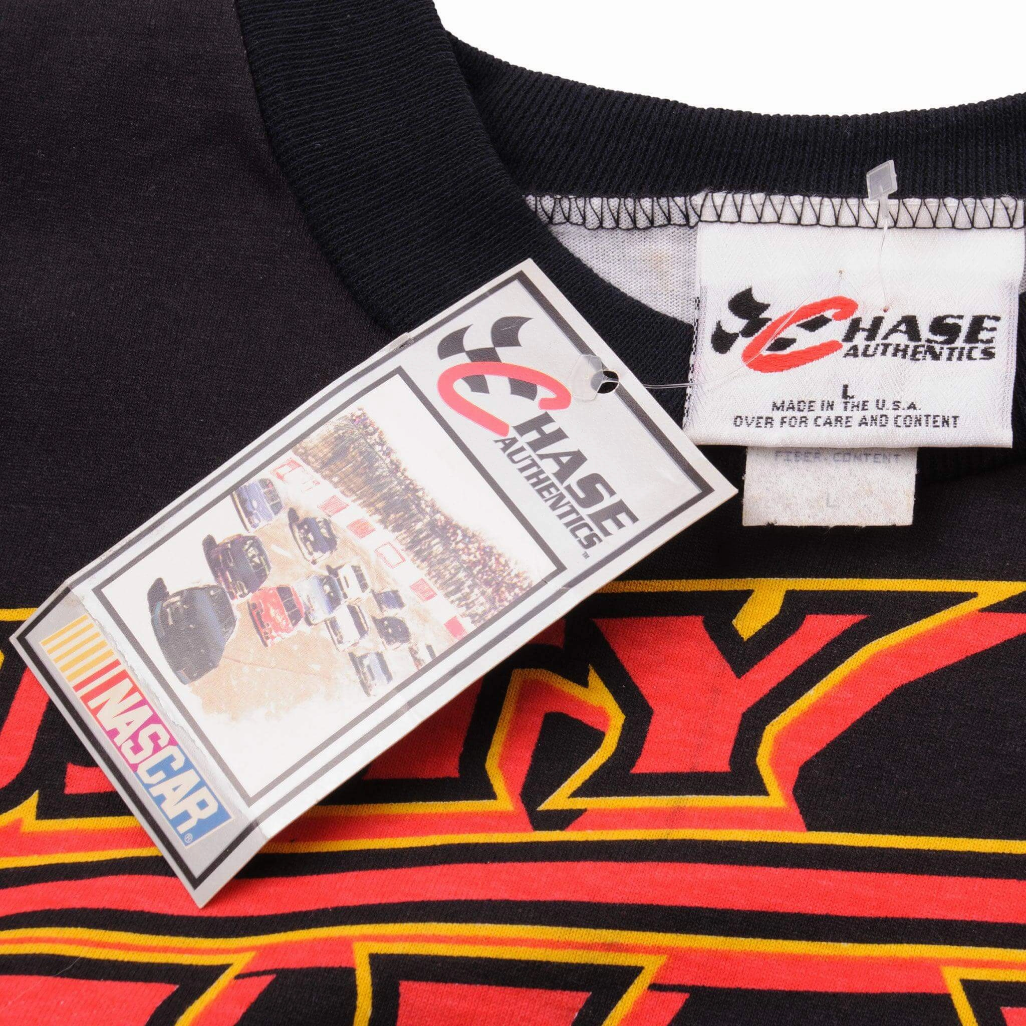 VINTAGE DEADSTOCK ALL OVER PRINT NASCAR WALLACE 1996 TEE SHIRT LARGE MADE IN USA