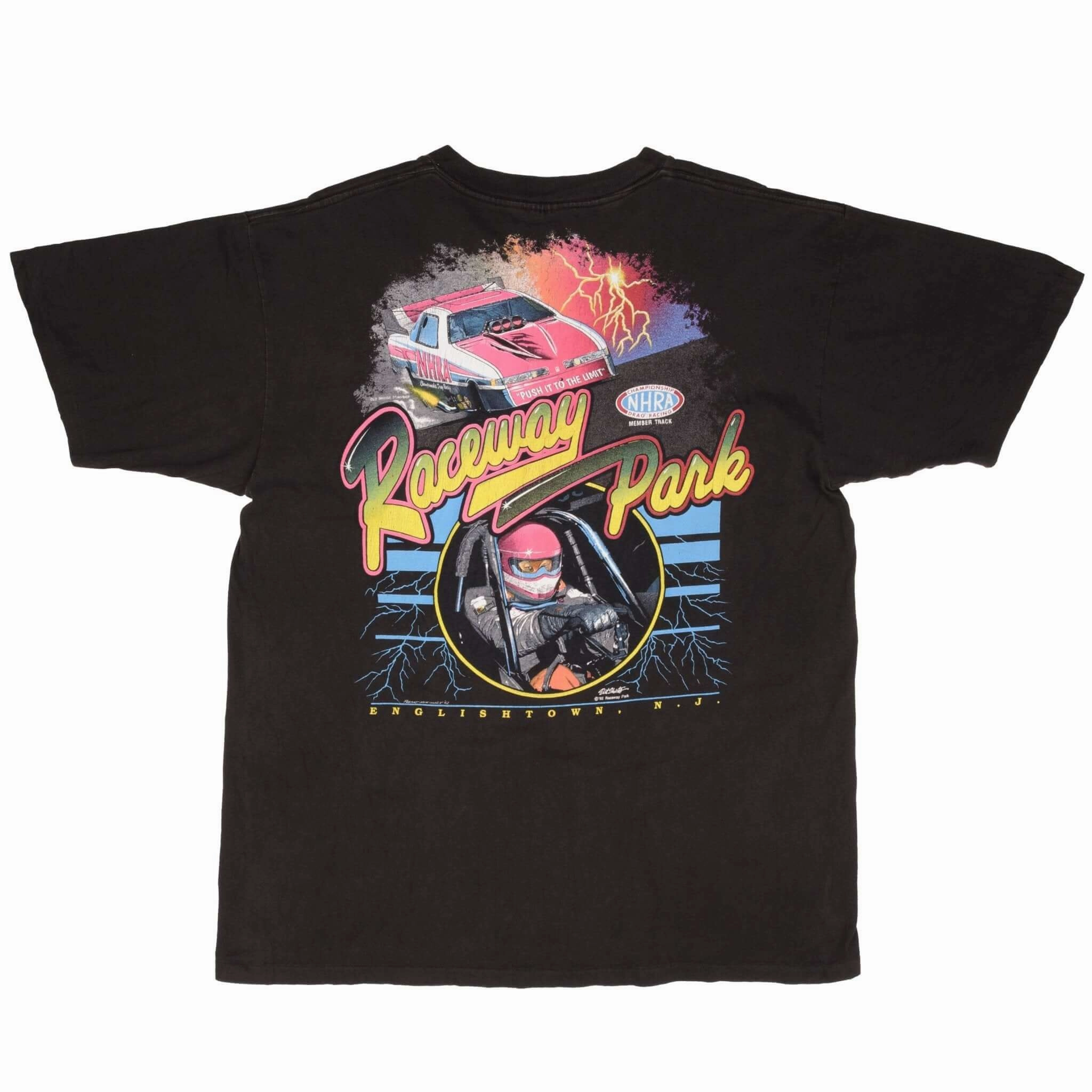 VINTAGE DRAG RACING NHRA RACEWAY PARK ENGLISHTOWN NJ 1992 TEE SHIRT SIZE XL