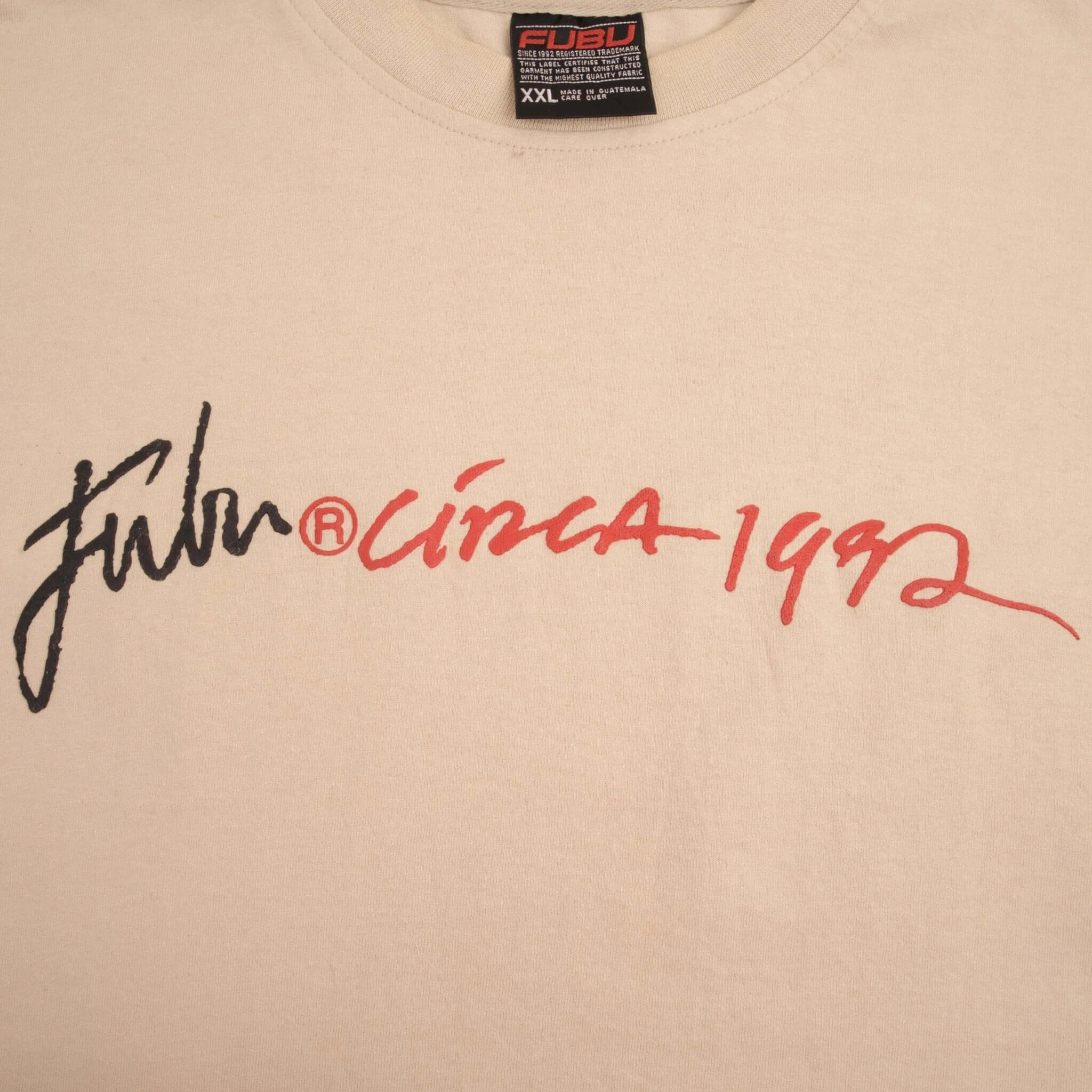 VINTAGE FUBU BEIGE TEE SHIRT 2000S SIZE 2XL