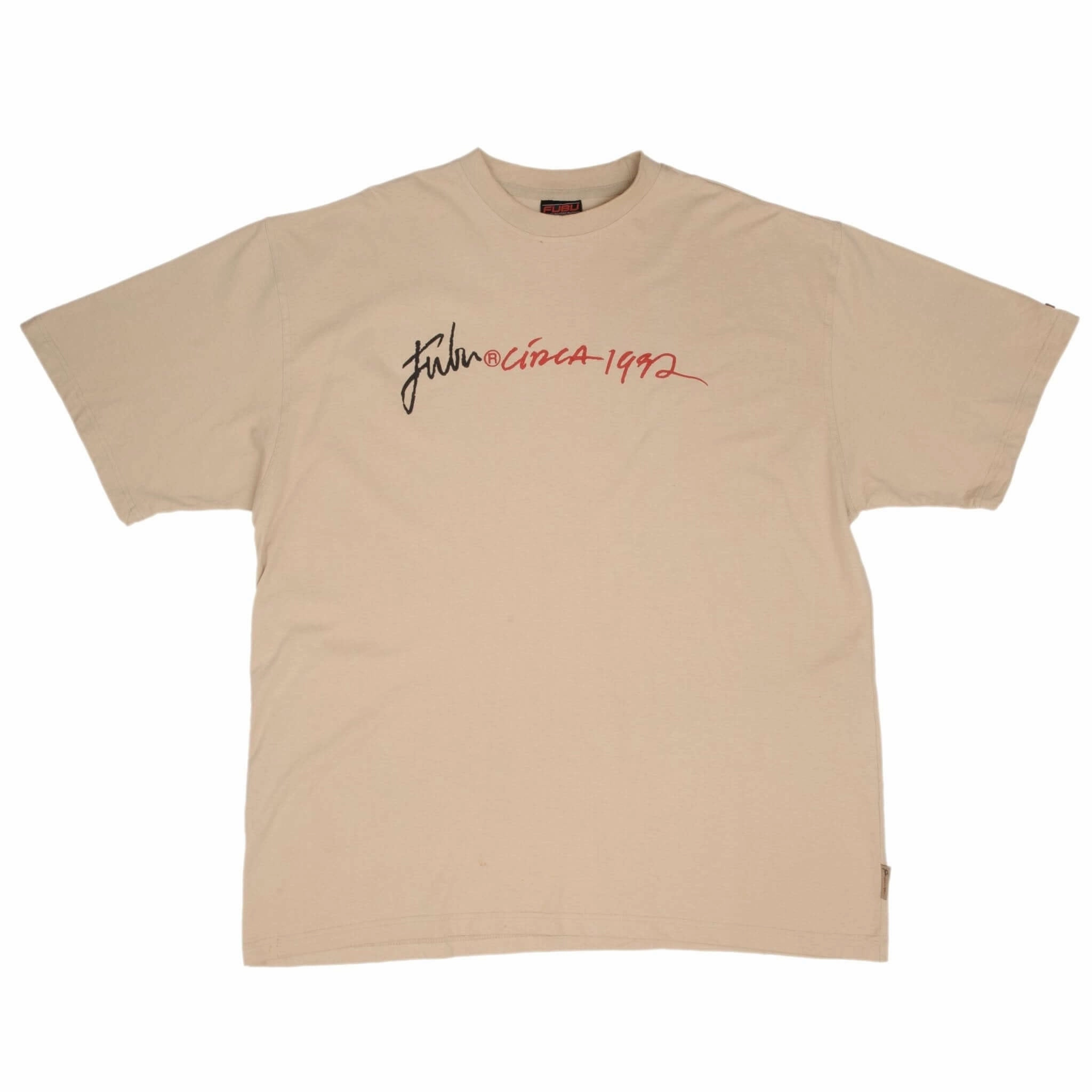VINTAGE FUBU BEIGE TEE SHIRT 2000S SIZE 2XL