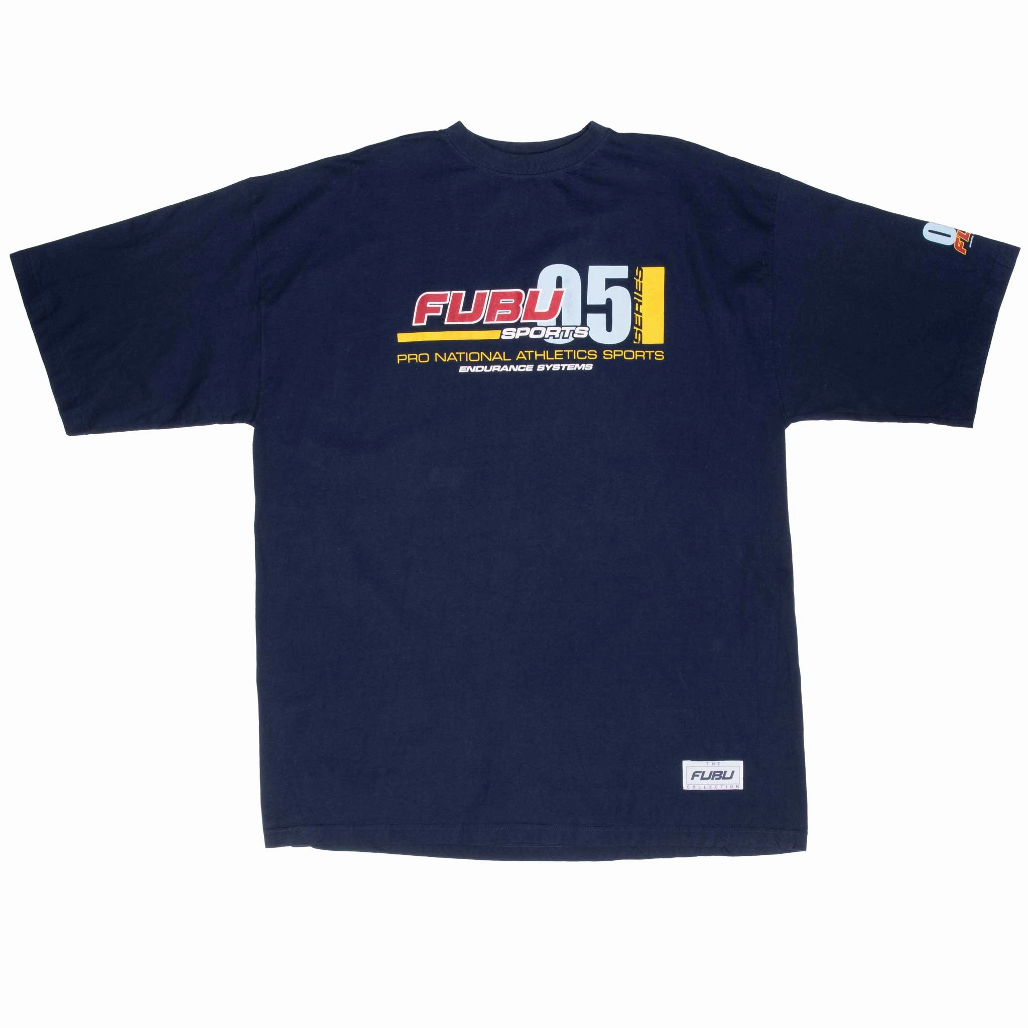 VINTAGE FUBU PRO NATIONAL ATHLETICS SPORTS BLUE TEE SHIRT 2000S XL