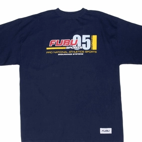 VINTAGE FUBU PRO NATIONAL ATHLETICS SPORTS BLUE TEE SHIRT 2000S XL