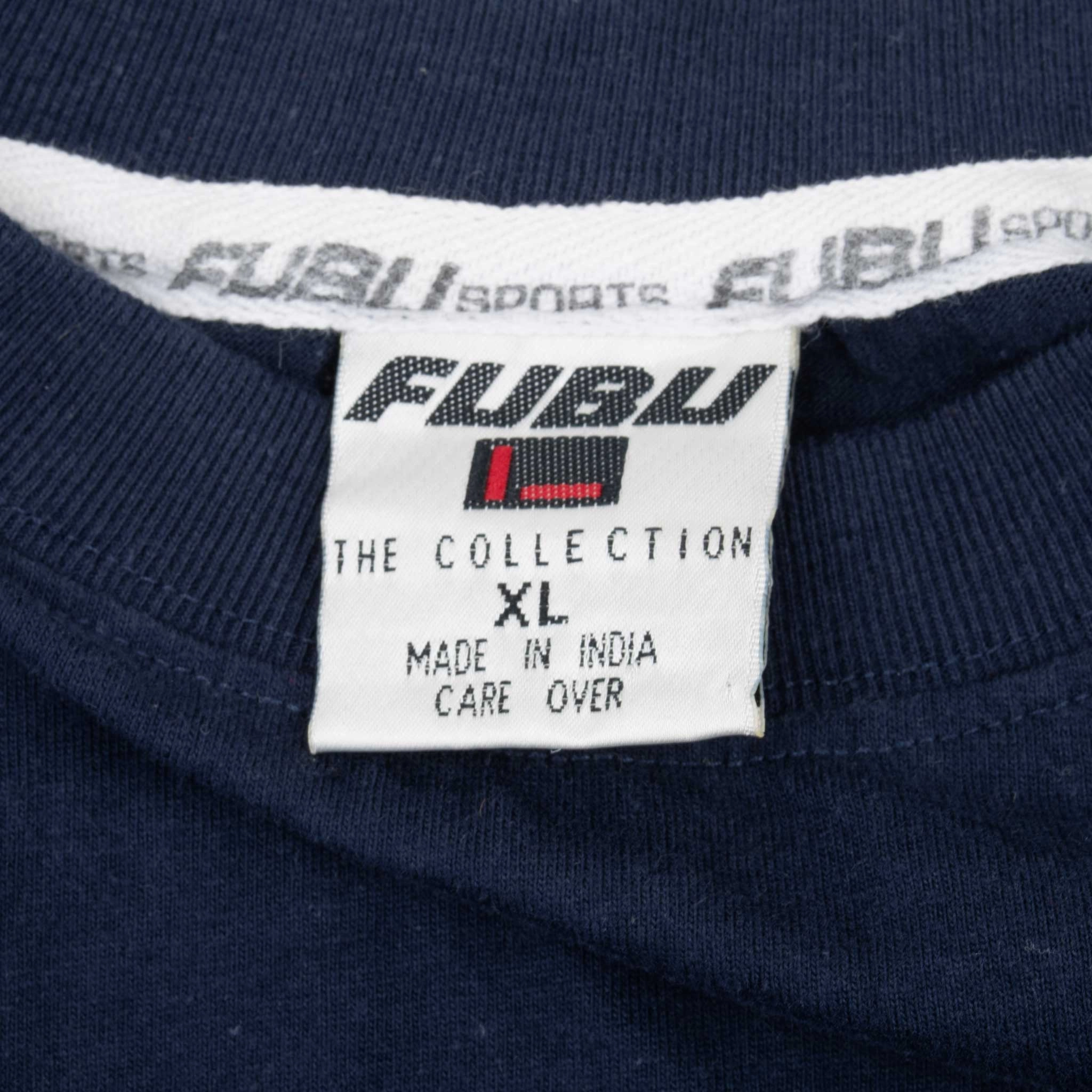 VINTAGE FUBU PRO NATIONAL ATHLETICS SPORTS BLUE TEE SHIRT 2000S XL