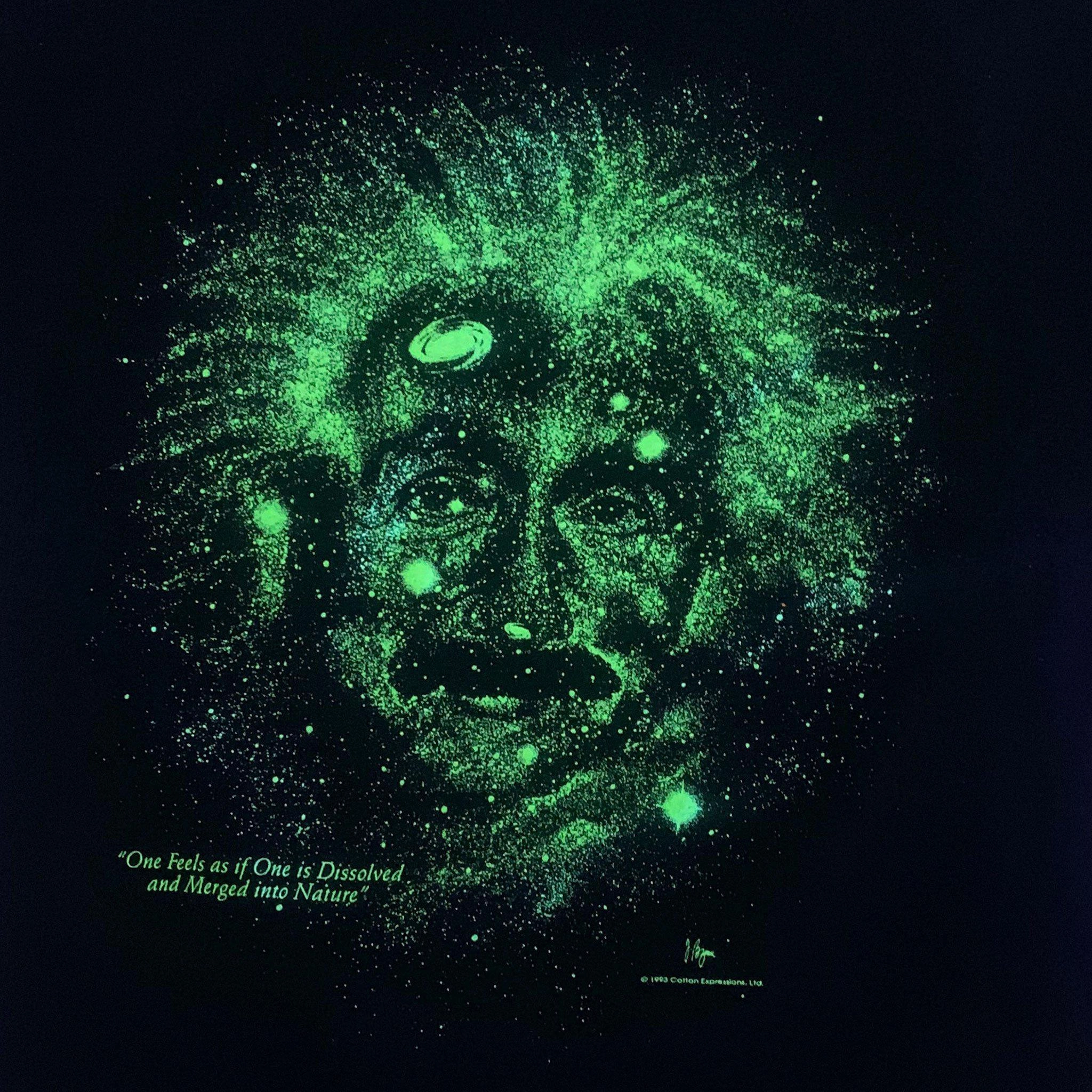 VINTAGE GLOW IN THE DARK ALBERT EINSTEIN TEE SHIRT 1993 SIZE MEDIUM