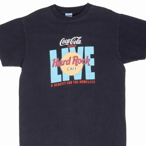 VINTAGE HARD ROCK CAFE COCA COLA LIVE TEE SHIRT 1990S MEDIUM MADE IN USA