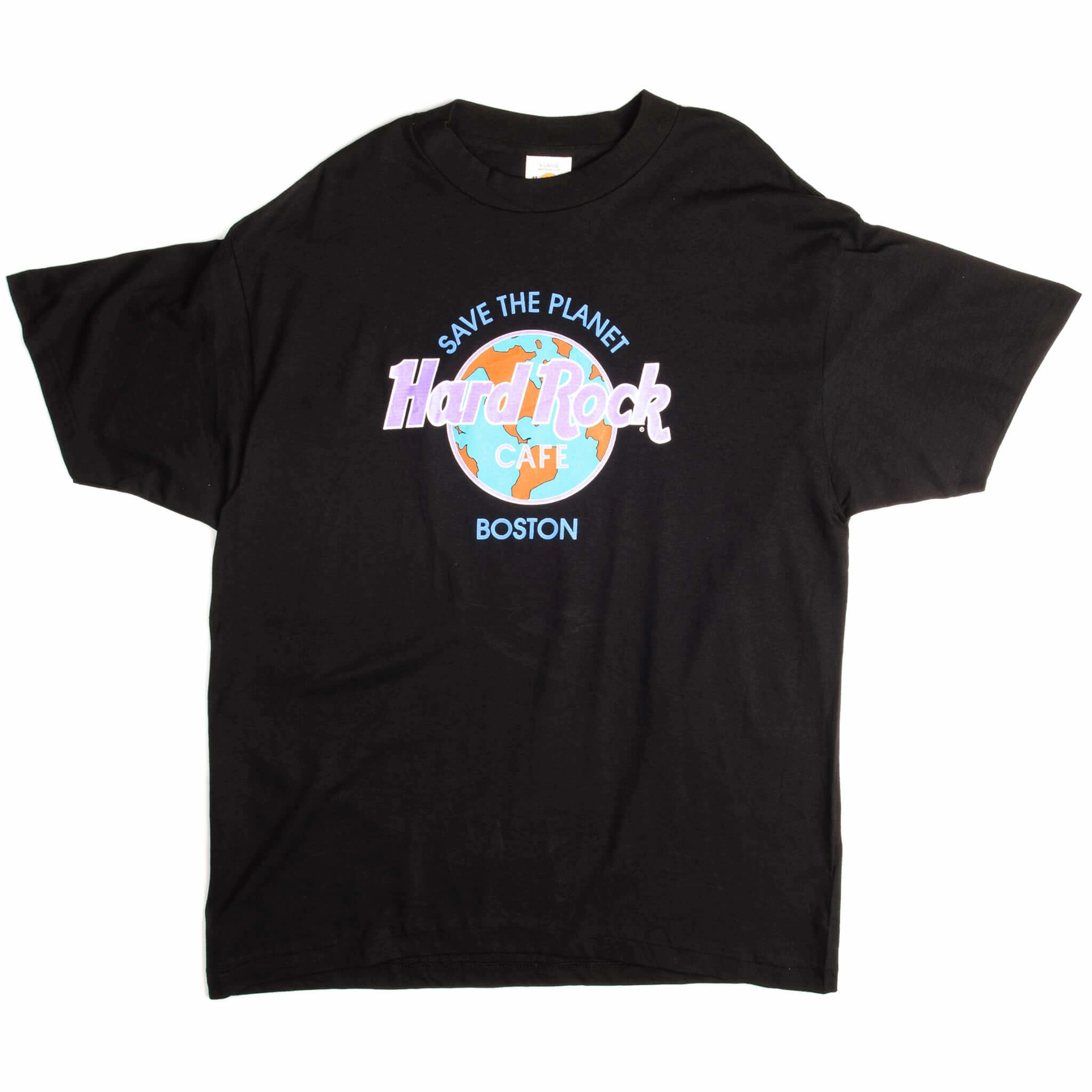 VINTAGE HARD ROCK CAFE SAVE THE PLANET BOSTON TEE SHIRT SIZE XL MADE IN USA