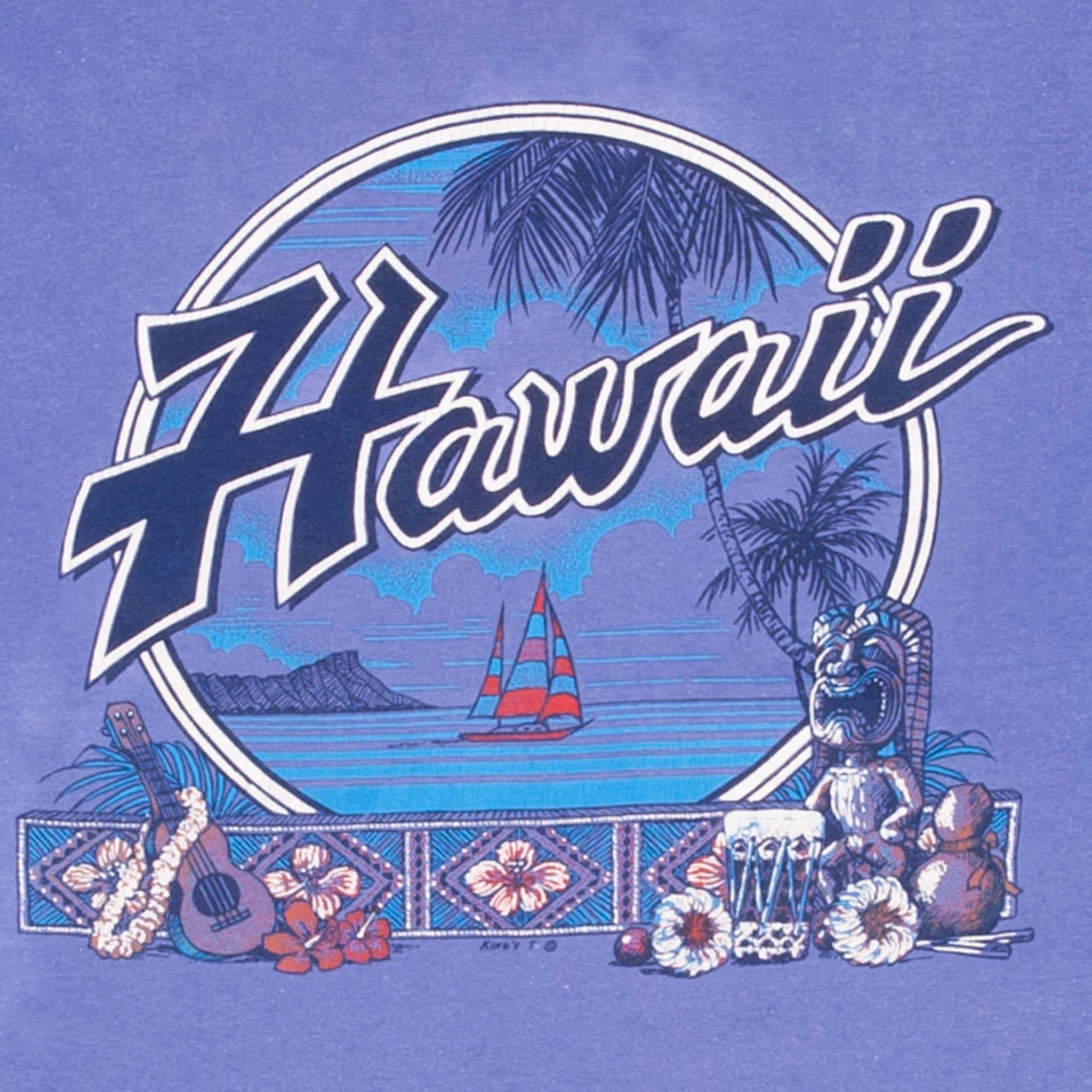 VINTAGE HAWAII GRAPHIC TEE SHIRT  1990S SIZE LARGE