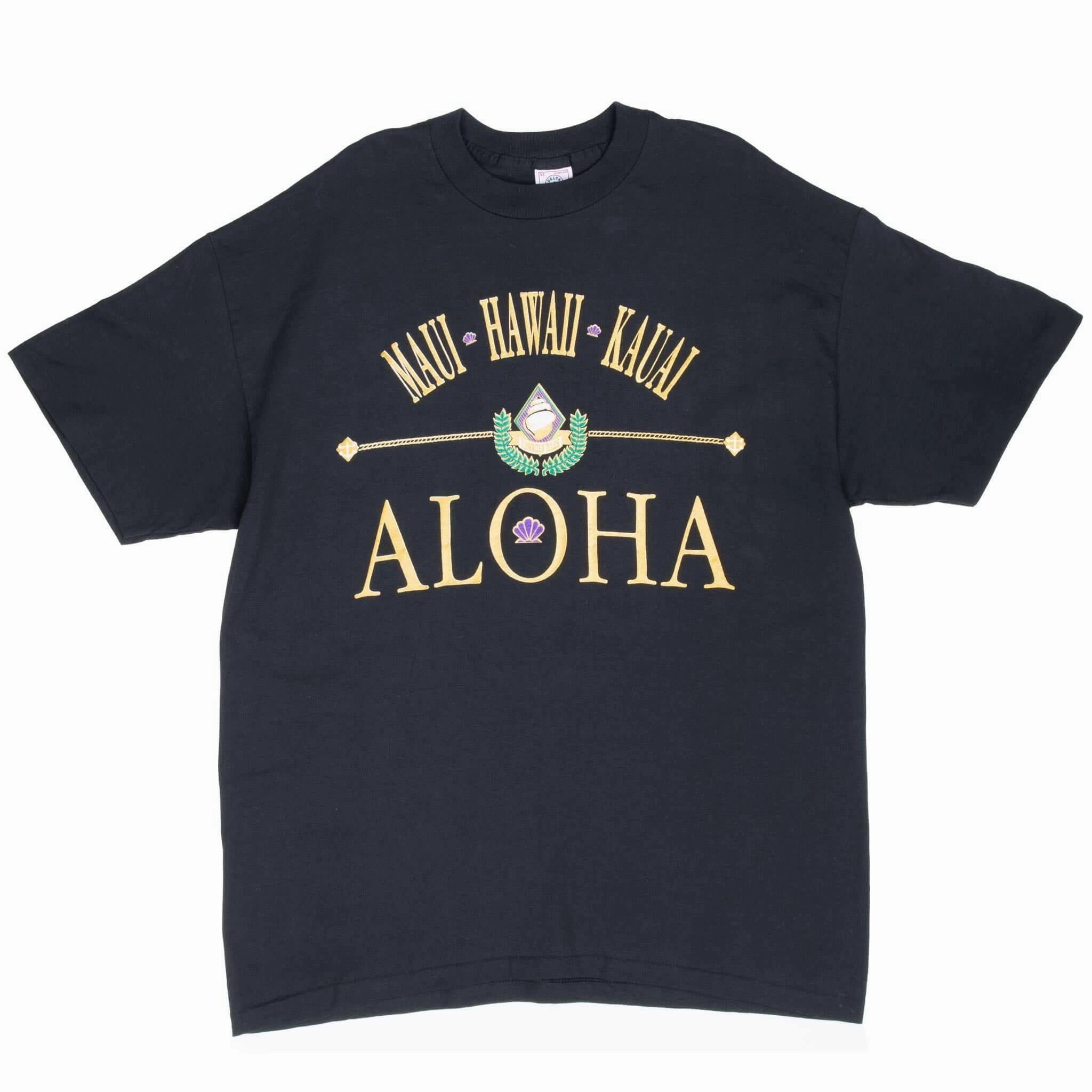 VINTAGE HAWAII MAUI ALOHA GRAPHIC TEE SHIRT  1990S XL MADE IN USA