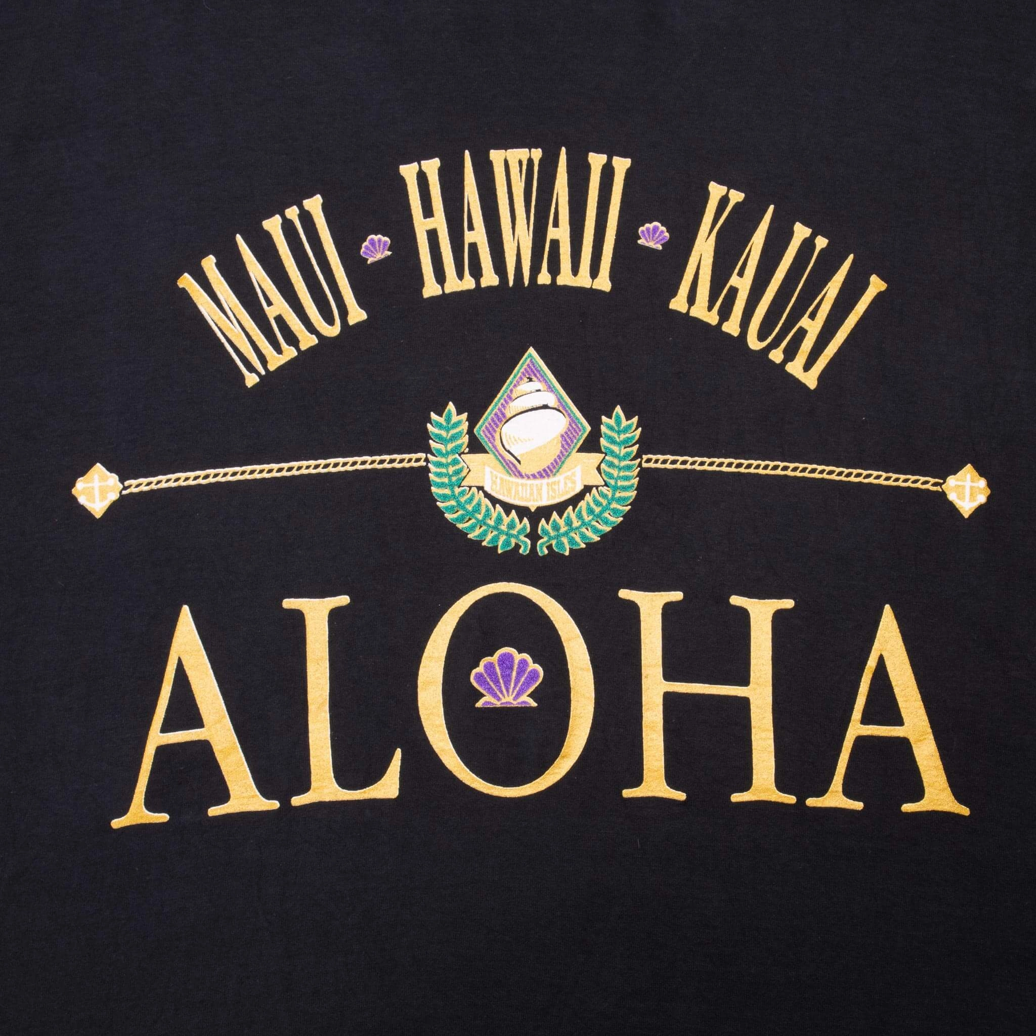 VINTAGE HAWAII MAUI ALOHA GRAPHIC TEE SHIRT  1990S XL MADE IN USA