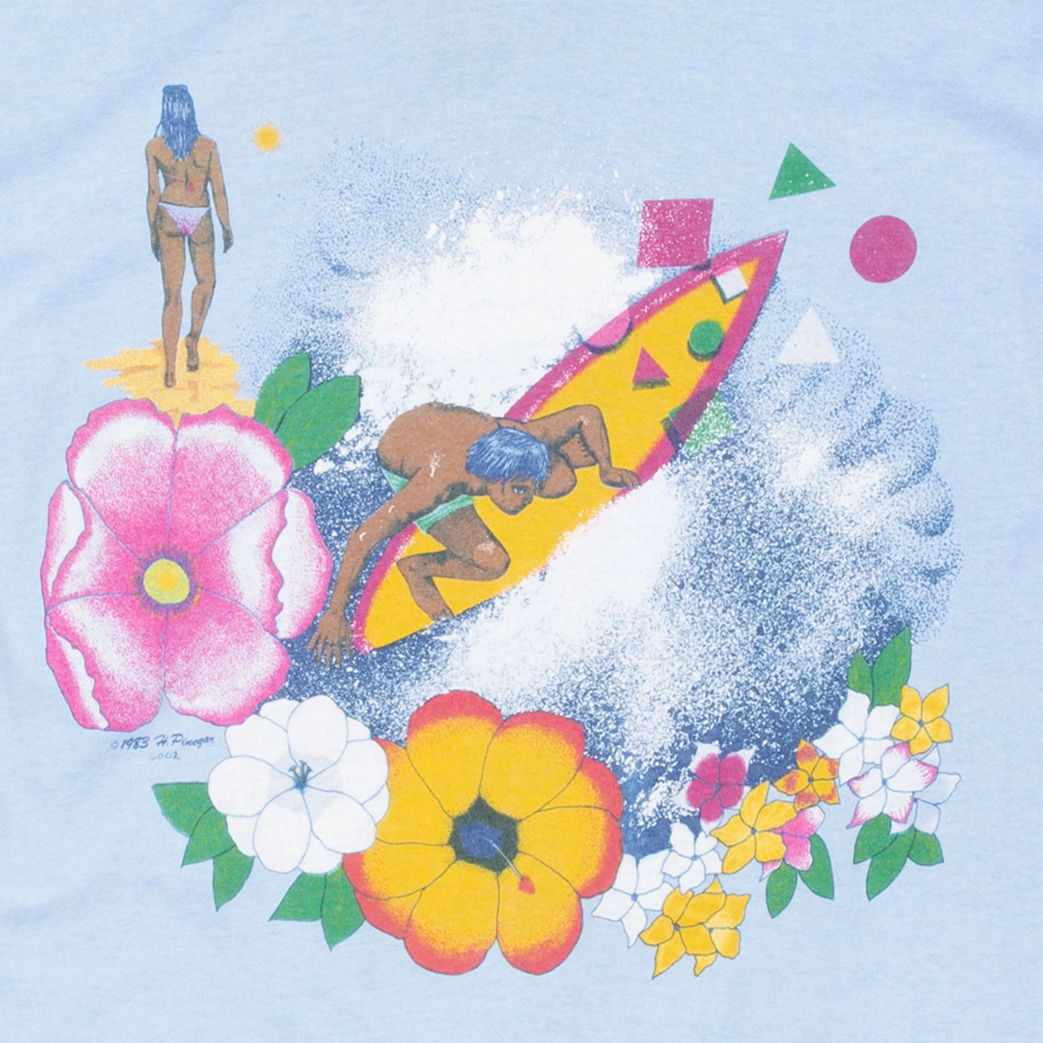 VINTAGE HAWAIIAN OCEAN TO OCEAN SURFING LONG SLEEVE TEE SHIRT 1983 MEDIUM USA