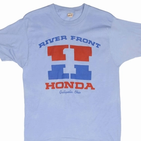 VINTAGE HONDA HRC MOTORCYCLE RIVER FRONT TEE SHIRT 1980S SIZE MEDIUM MADE IN USA