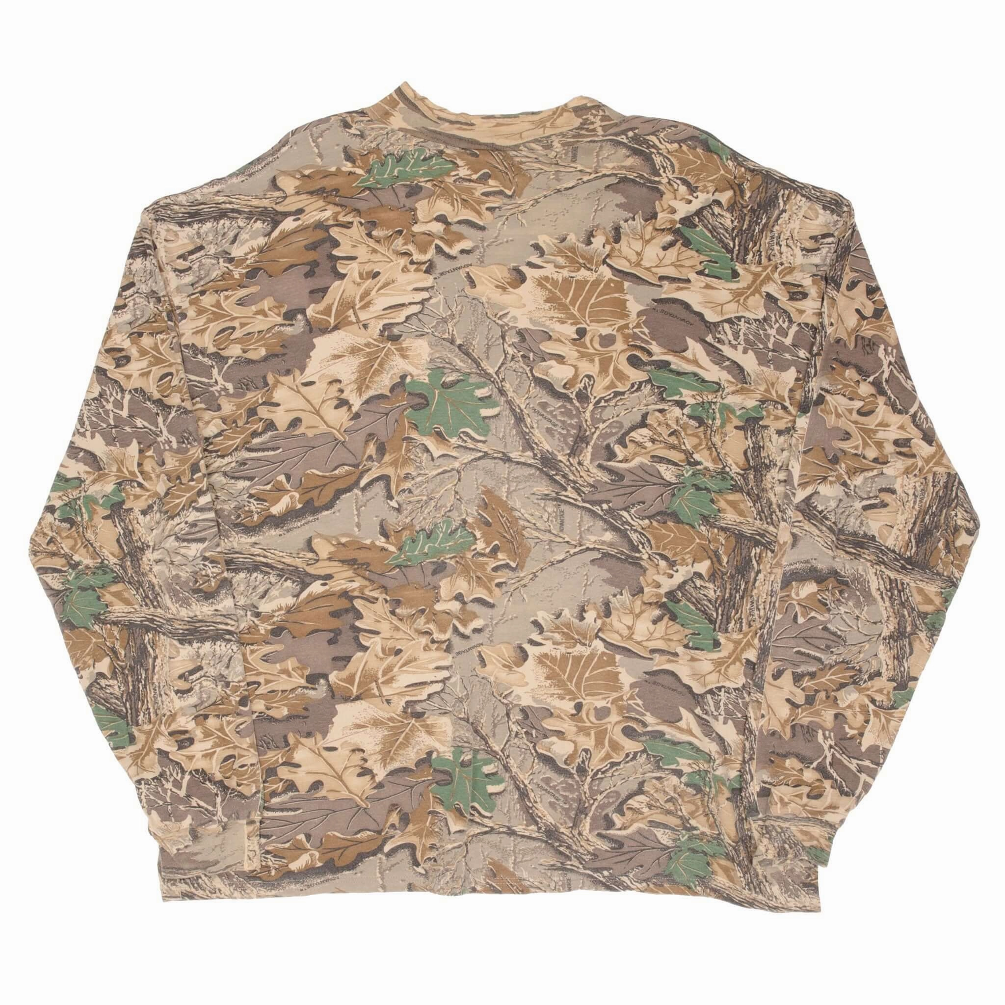 VINTAGE HUNTING ADVANTAGE CAMO LONG SLEEVE POCKET TURTLE NECK TEE SHIRT SIZE 2XL