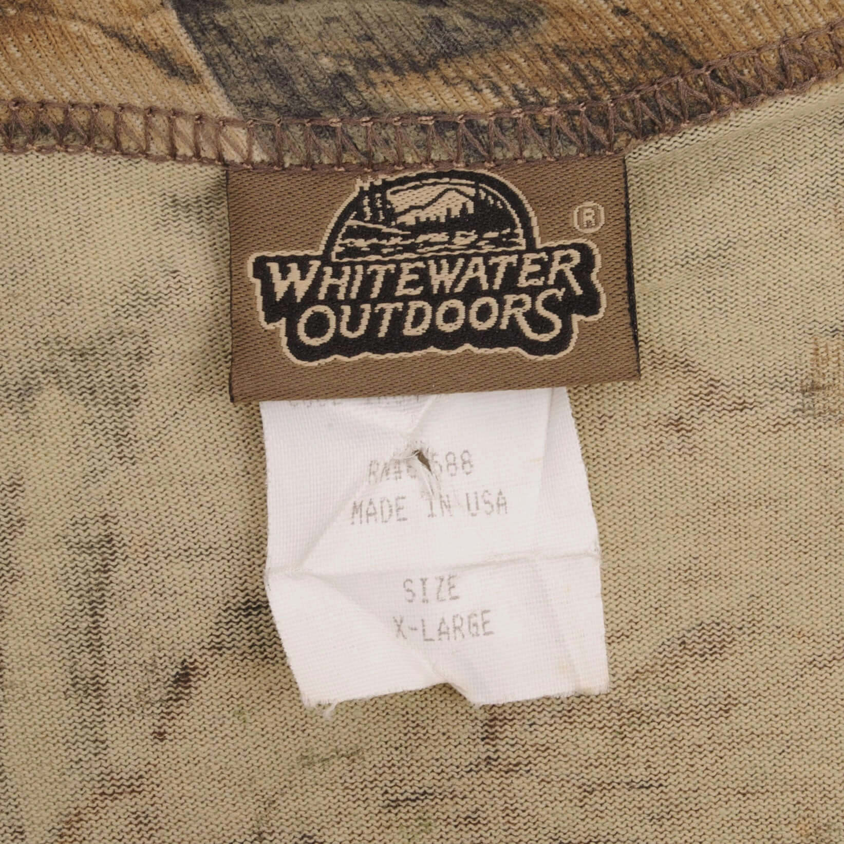 VINTAGE HUNTING ADVANTAGE TIMBER CAMO LONG SLEEVE POCKET TEE SHIRT SIZE XL