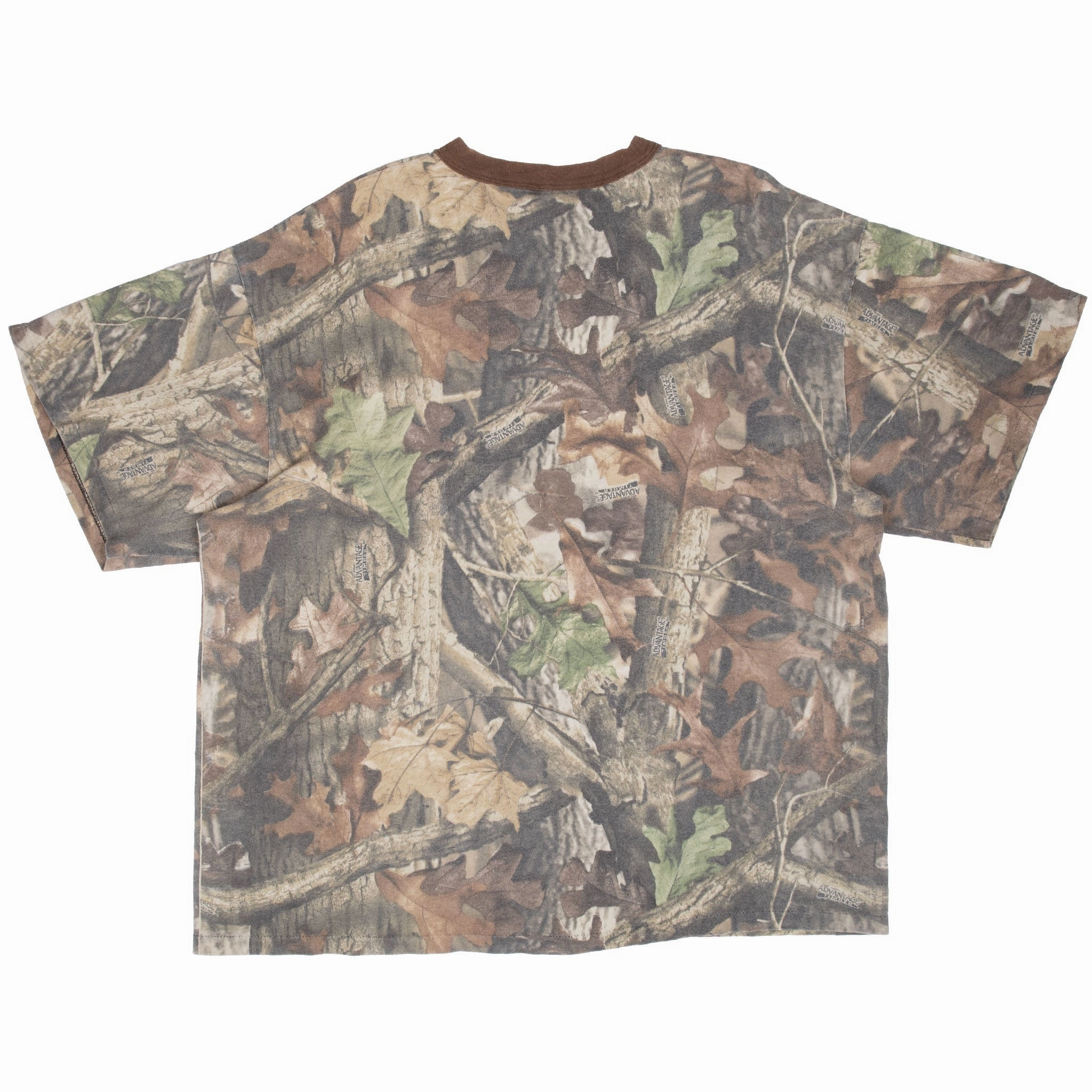 VINTAGE HUNTING ADVANTAGE TIMBER CAMO POCKET TEE SHIRT 1990S 3XL MADE IN USA