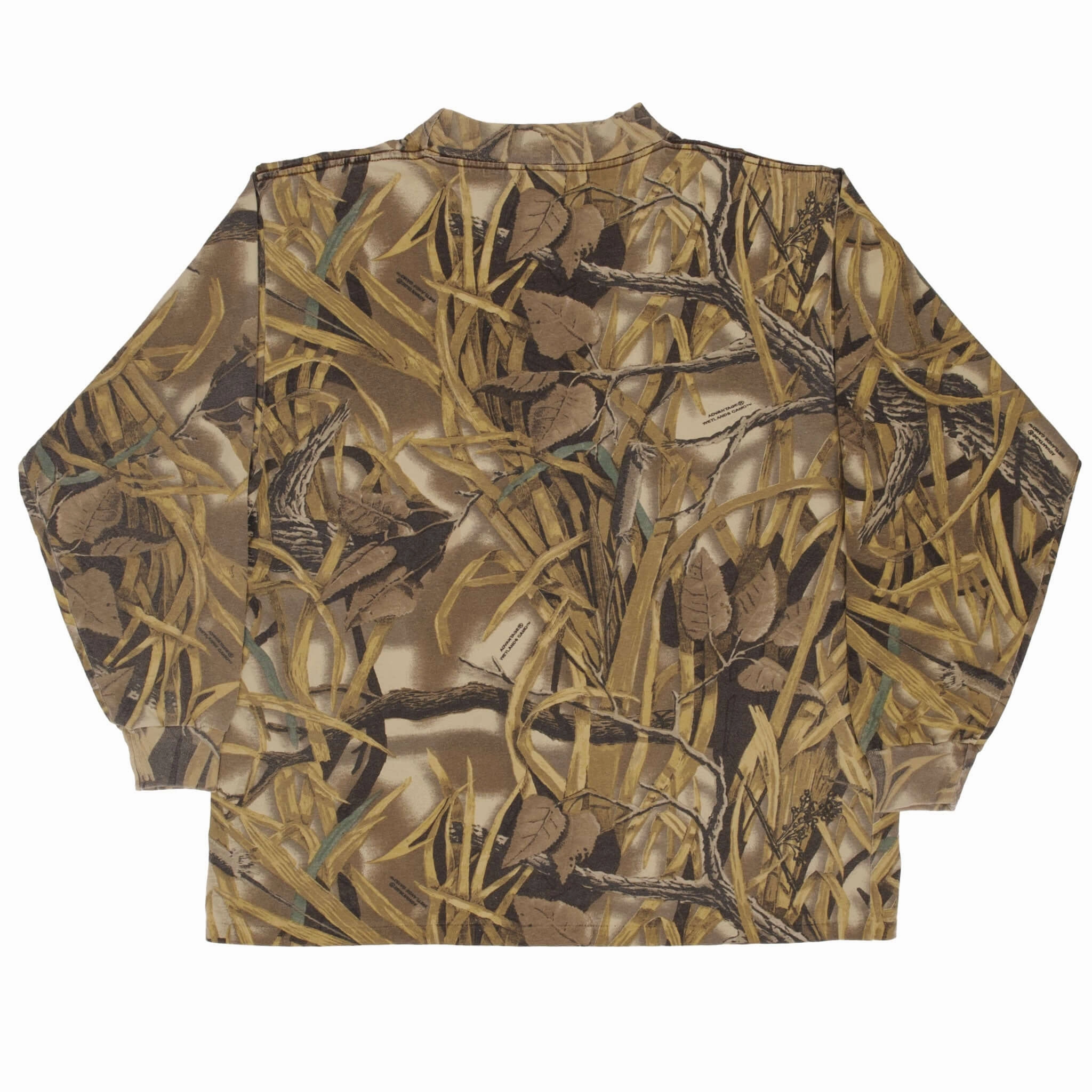 VINTAGE HUNTING ADVANTAGE WETLAND CAMO LONG SLEEVE TURTLE NECK TEE SHIRT SIZE XL