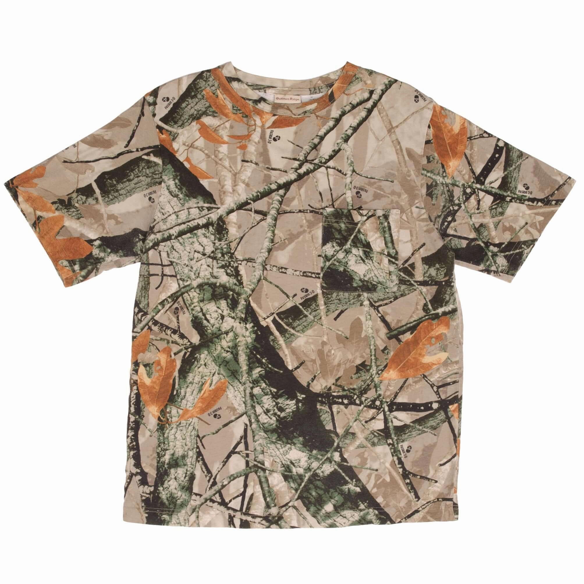 VINTAGE HUNTING FUSION 3D CAMO POCKET TEE SHIRT SIZE MEDIUM
