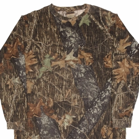 VINTAGE HUNTING MOSSY OAK BREAK UP CAMO LONG SLEEVE POCKET TEE SHIRT SIZE 2XL