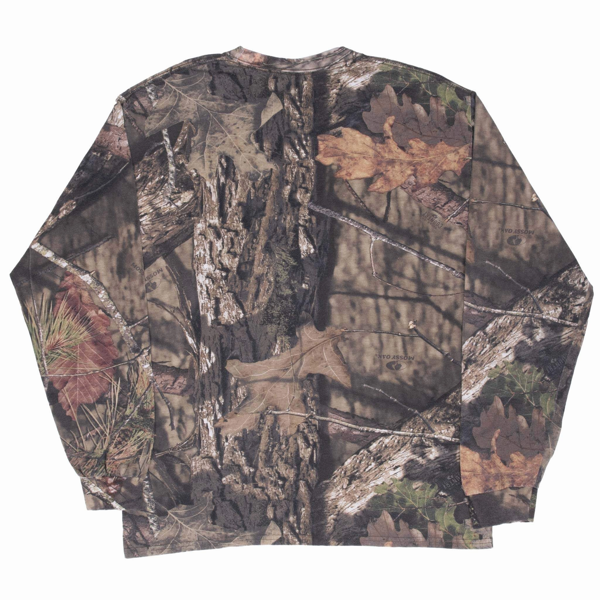 VINTAGE HUNTING MOSSY OAK BREAK UP CAMO LONG SLEEVE TEE SHIRT LARGE