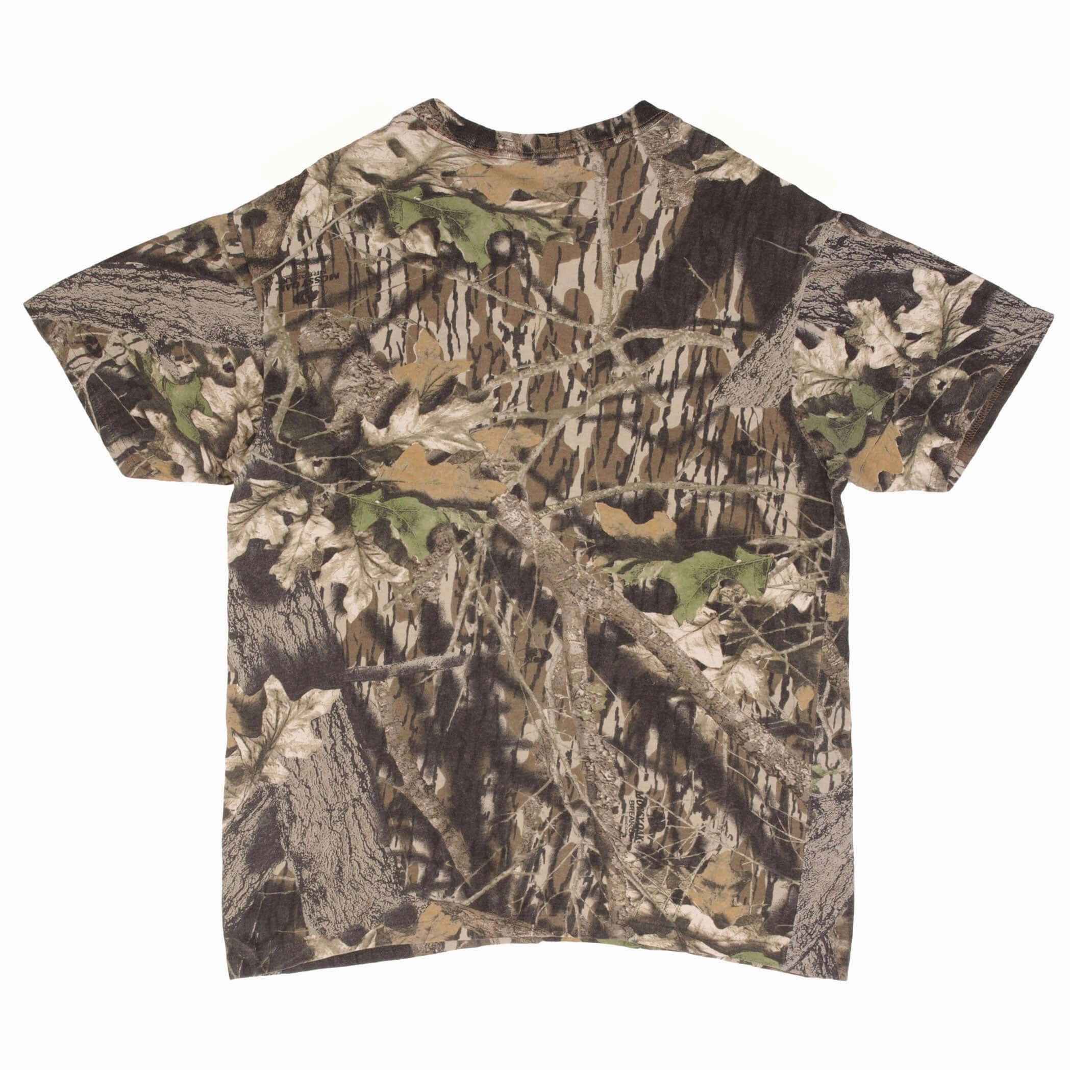 VINTAGE HUNTING MOSSY OAK BREAK UP CAMO POCKET TEE SHIRT 1990S MEDIUM MADE USA
