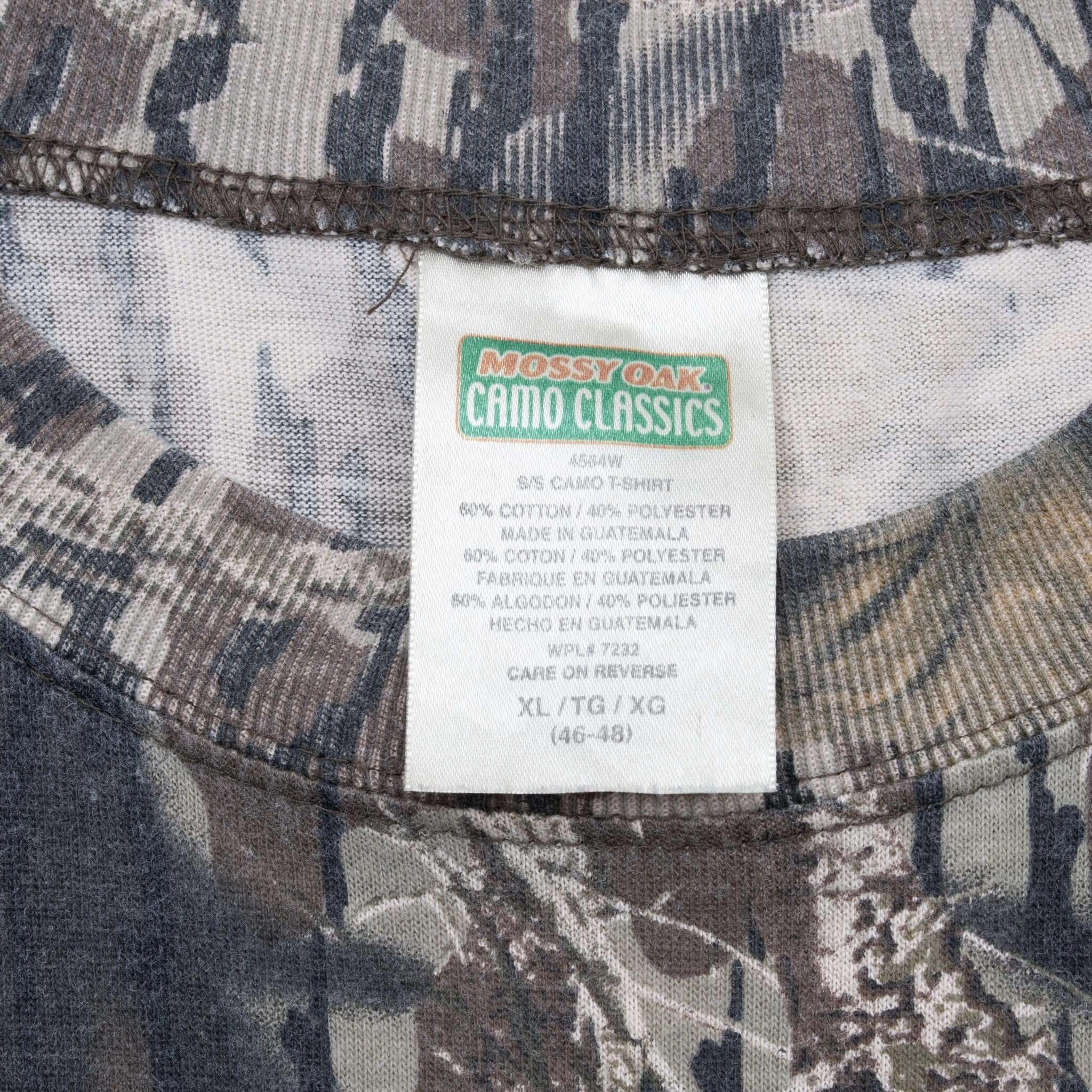 VINTAGE HUNTING MOSSY OAK BREAK UP CAMO POCKET TEE SHIRT XL