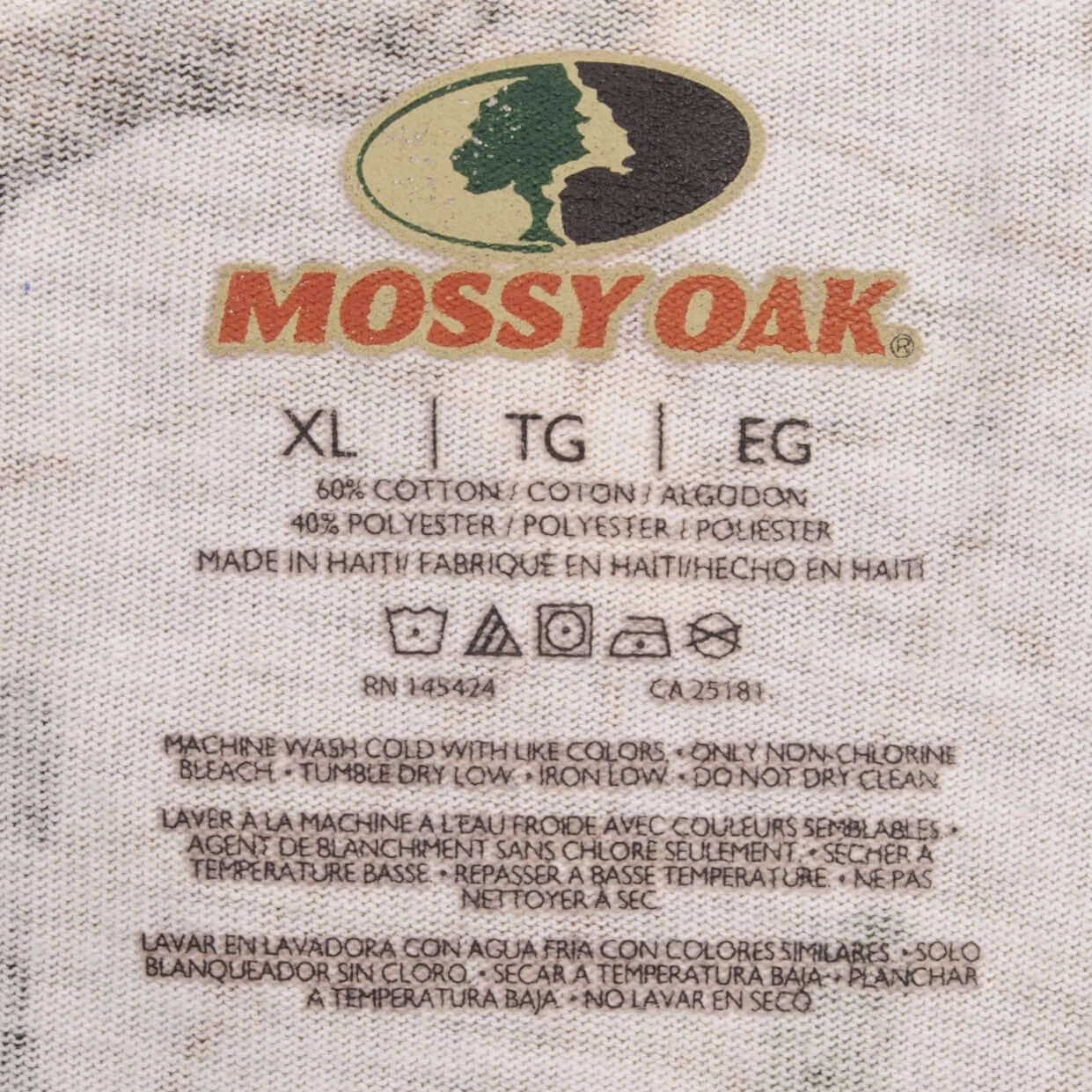 VINTAGE HUNTING MOSSY OAK BREAK UP COUNTRY CAMO POCKET TEE SHIRT SIZE XL