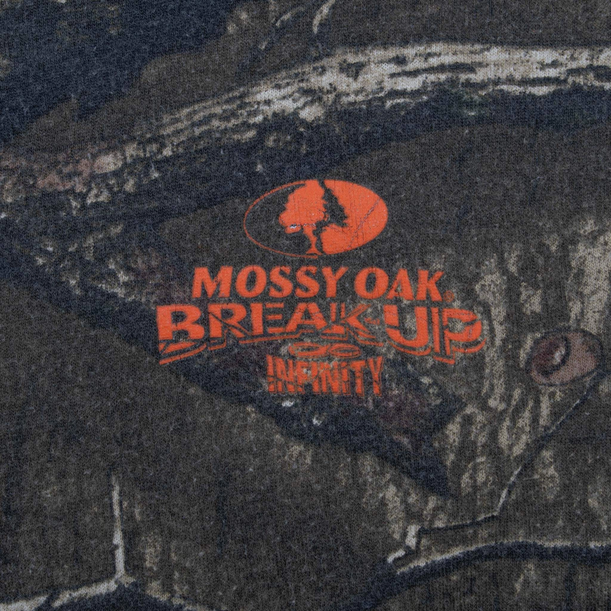 VINTAGE HUNTING MOSSY OAK BREAK UP INFINITY CAMO LONG SLEEVE TEE SHIRT LARGE