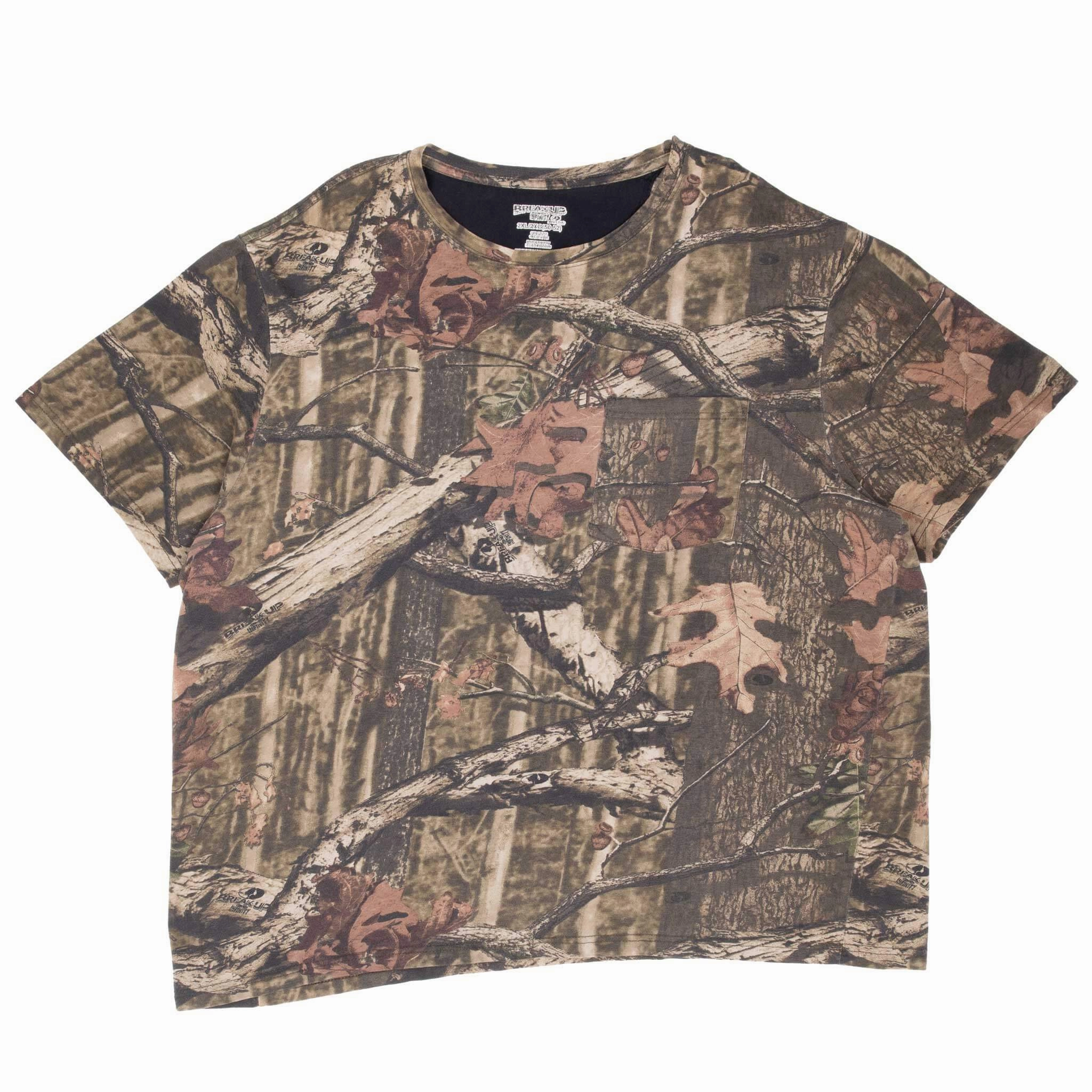 VINTAGE HUNTING MOSSY OAK BREAK UP INFINITY CAMO POCKET TEE SHIRT 2XL