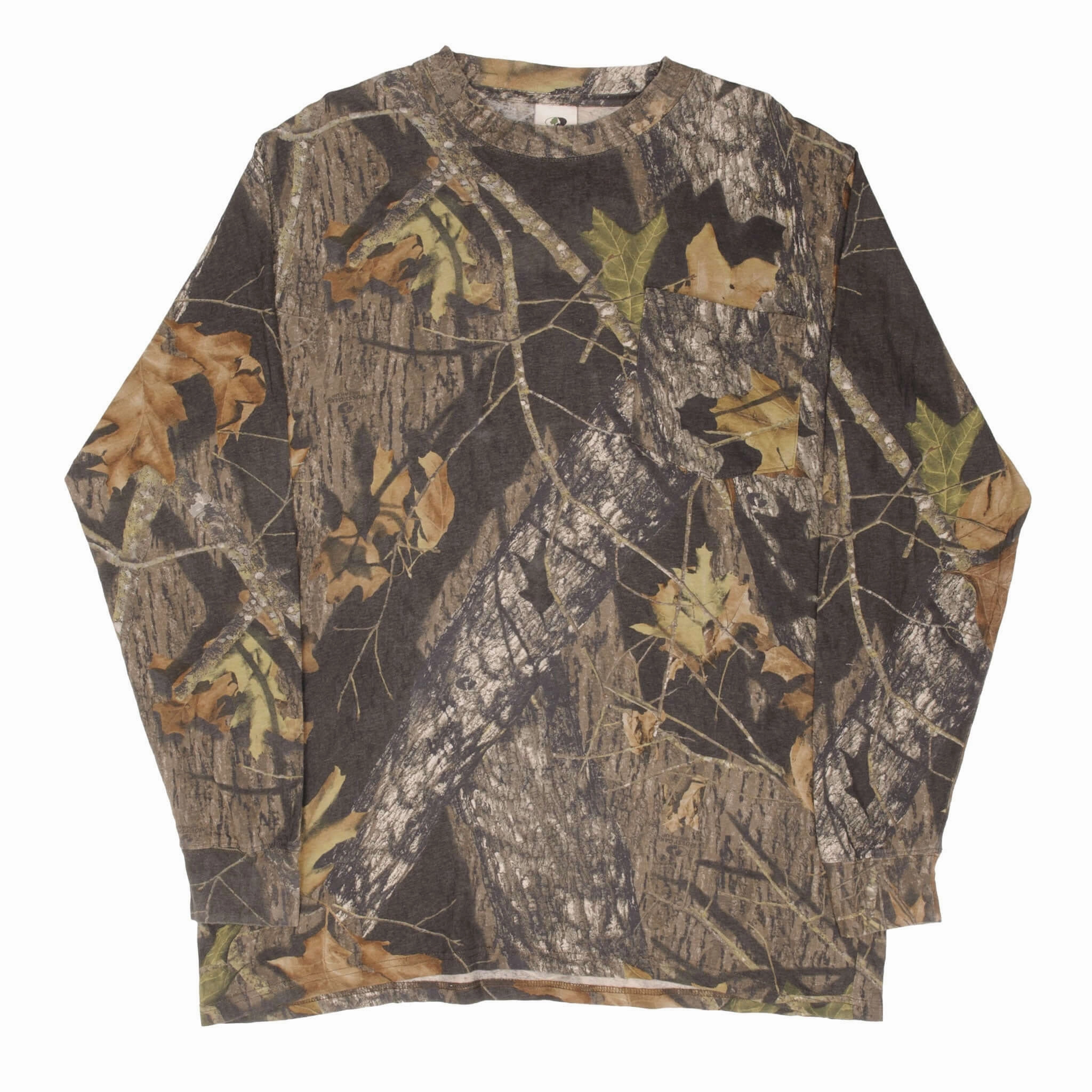 VINTAGE HUNTING MOSSY OAK CAMO LONG SLEEVE POCKET TEE SHIRT SIZE XL