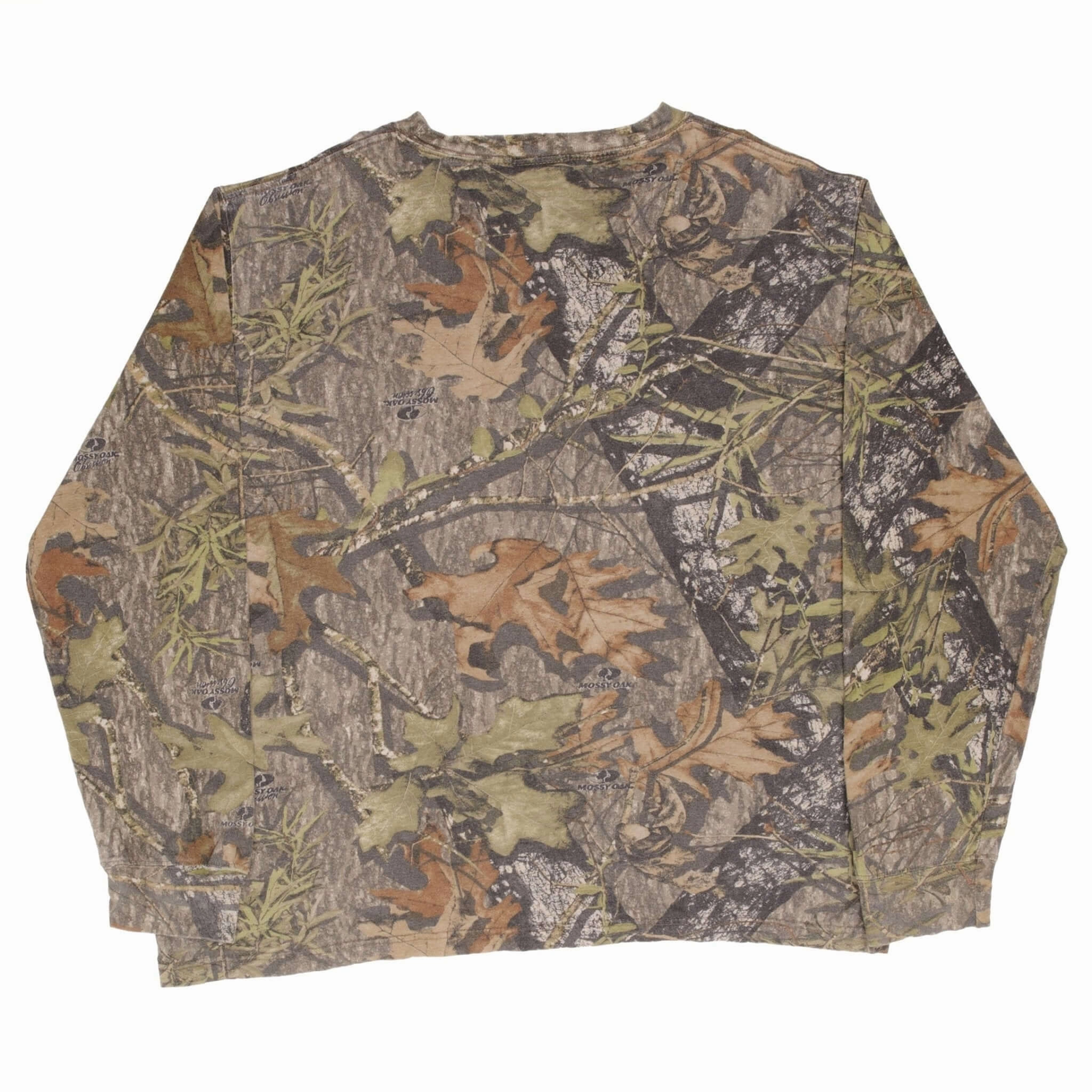 VINTAGE HUNTING MOSSY OAK OBSESSION CAMO LONG SLEEVE POCKET TEE SHIRT SIZE XL