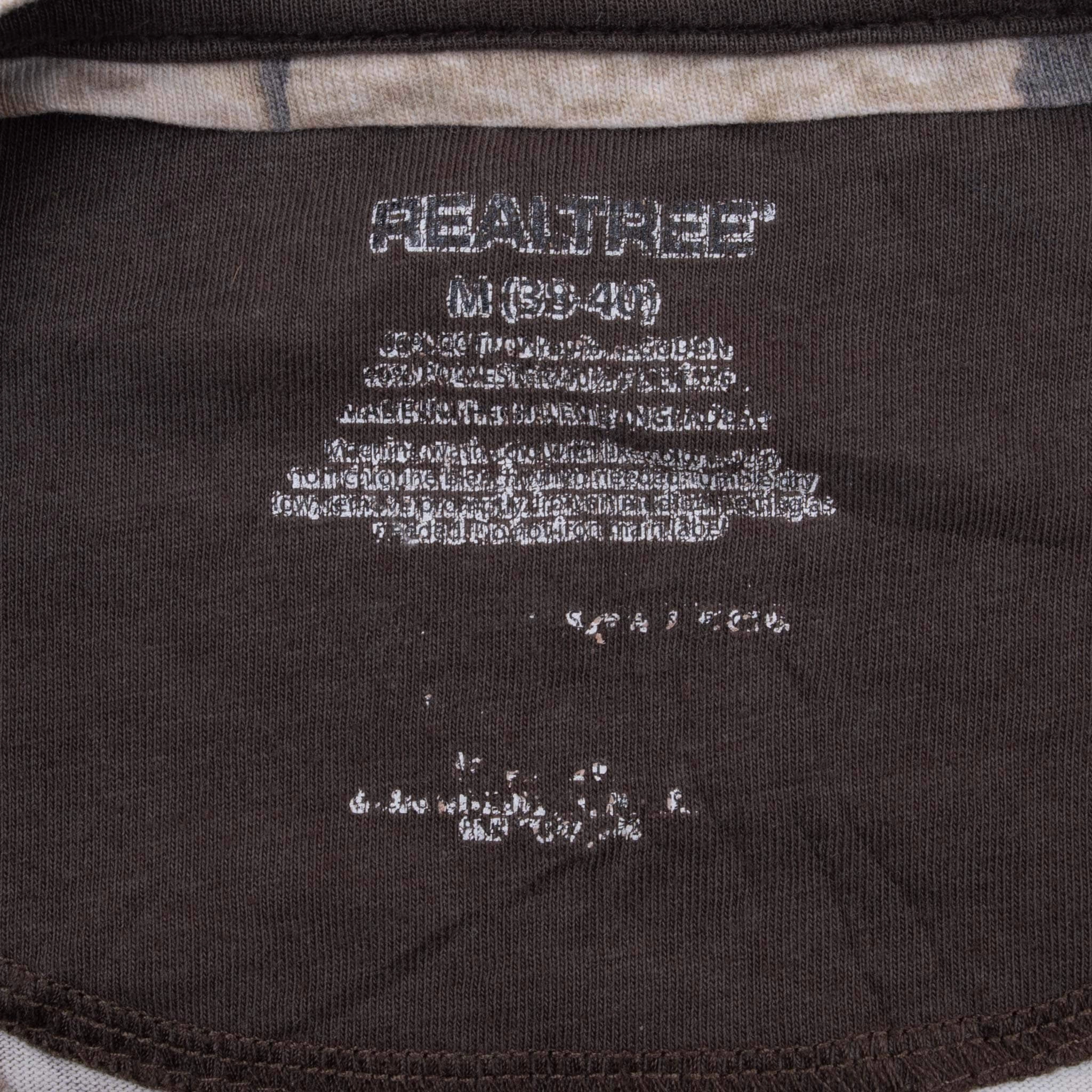 VINTAGE HUNTING REALTREE APHD CAMO LONG SLEEVE HENLEY TEE SHIRT MEDIUM