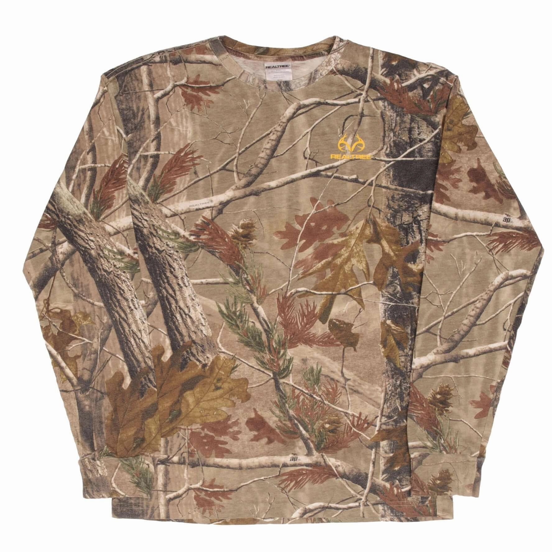 VINTAGE HUNTING REALTREE APHD CAMO LONG SLEEVE POCKET TEE SHIRT SIZE MEDIUM