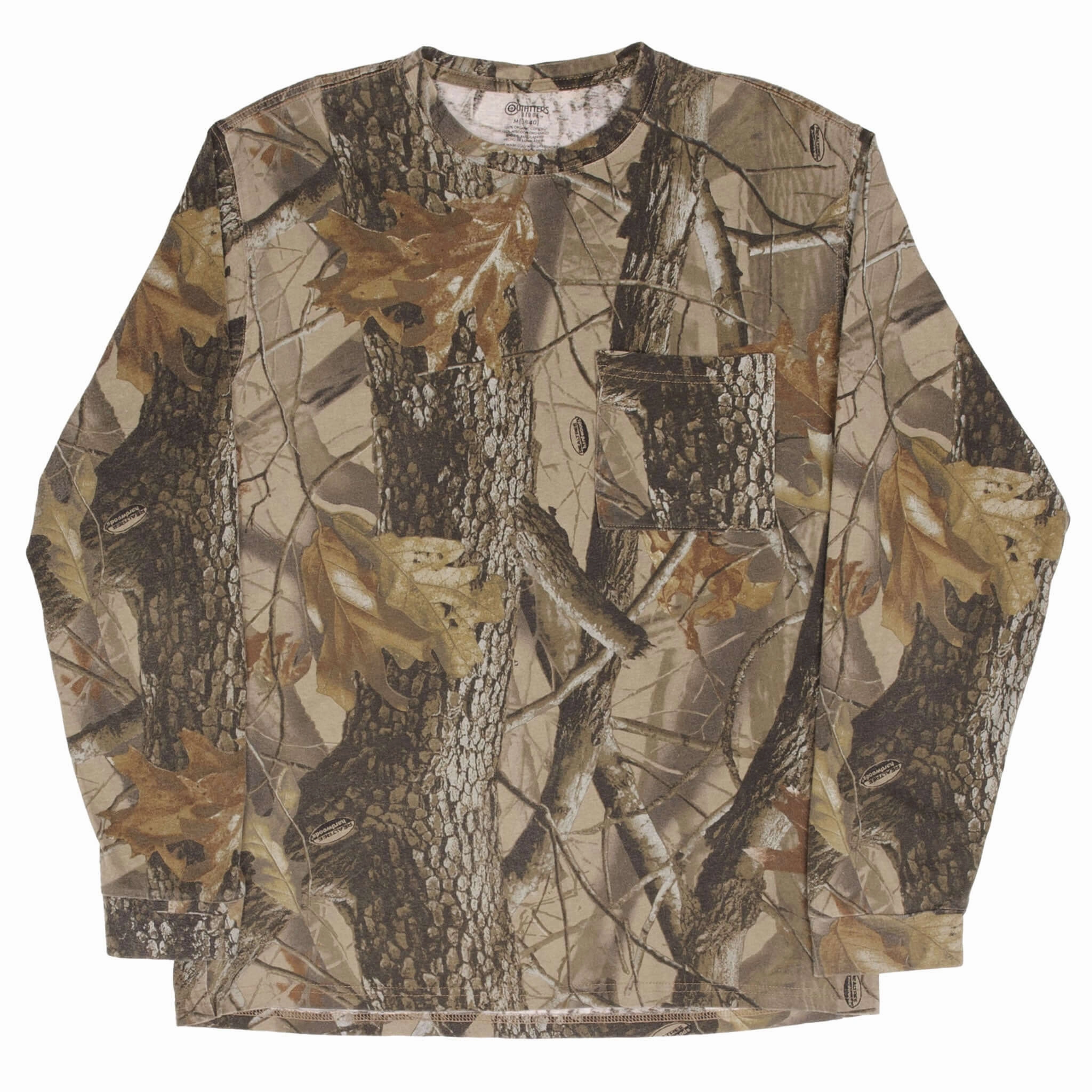 VINTAGE HUNTING REALTREE HARDWOODS CAMO LONG SLEEVE POCKET TEE SHIRT SIZE MEDIUM