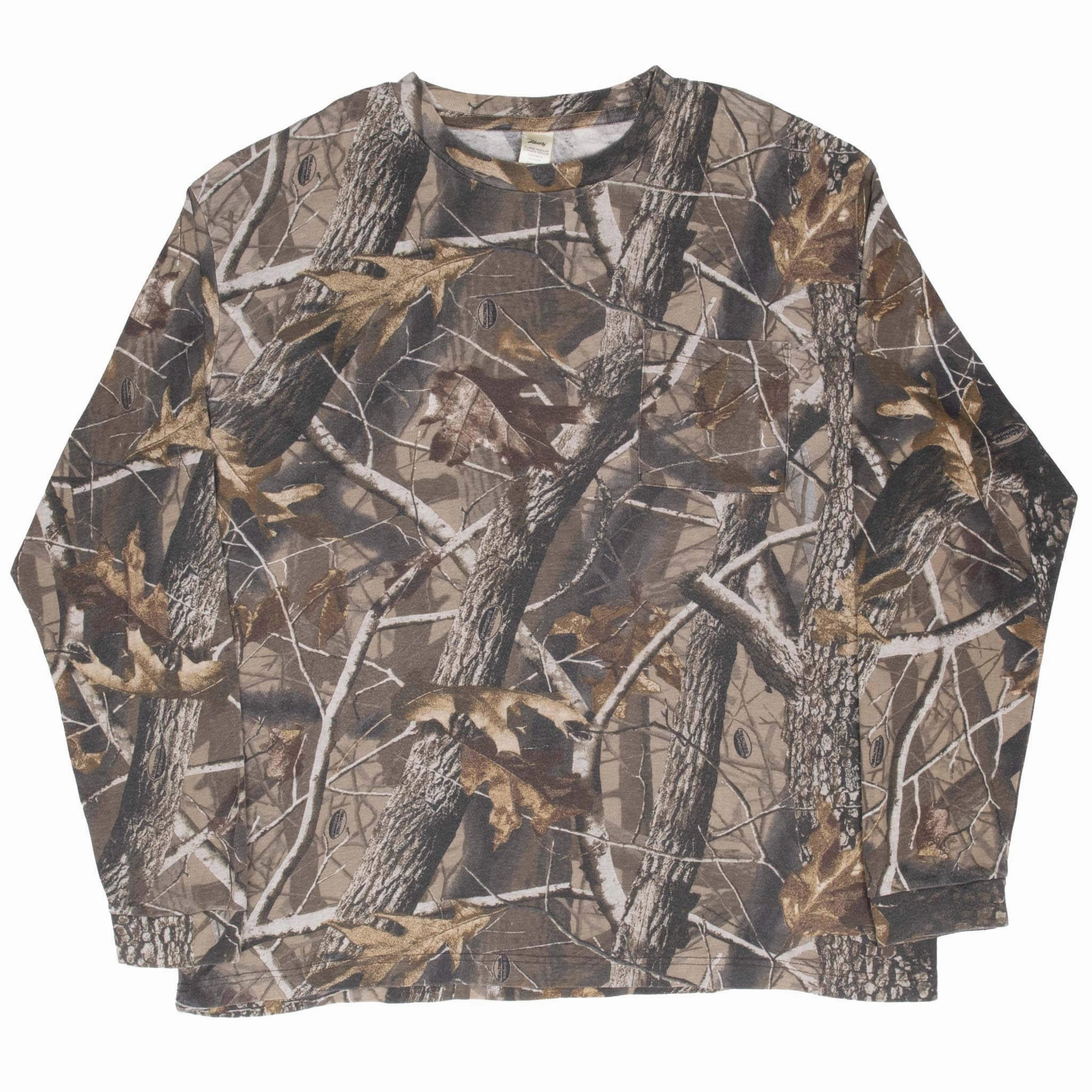 VINTAGE HUNTING REALTREE HARDWOODS CAMO LONG SLEEVE POCKET TEE SHIRT XL