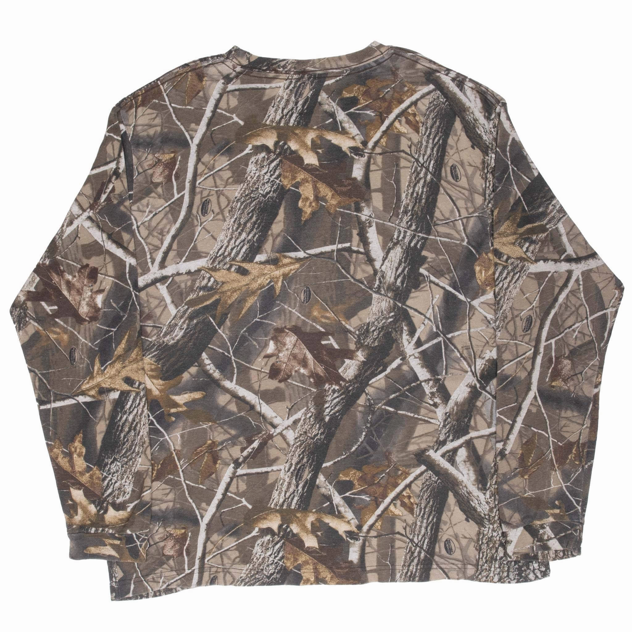 VINTAGE HUNTING REALTREE HARDWOODS CAMO LONG SLEEVE POCKET TEE SHIRT XL