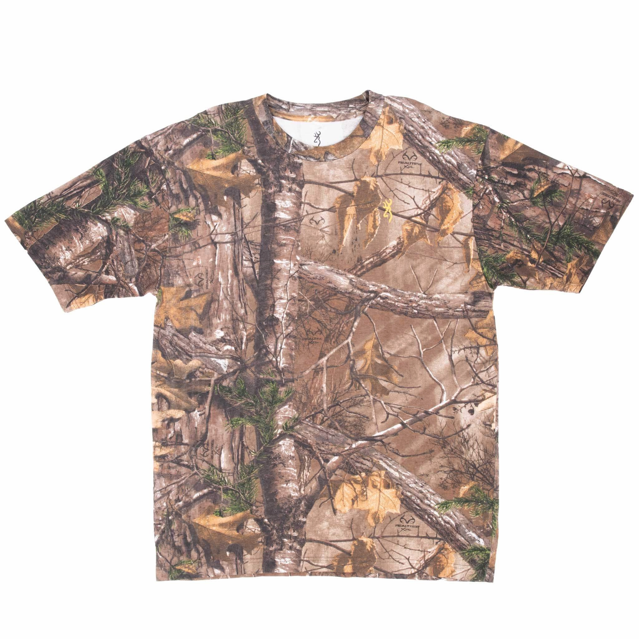 VINTAGE HUNTING REALTREE XTRA CAMO BROWNING TEE SHIRT LARGE