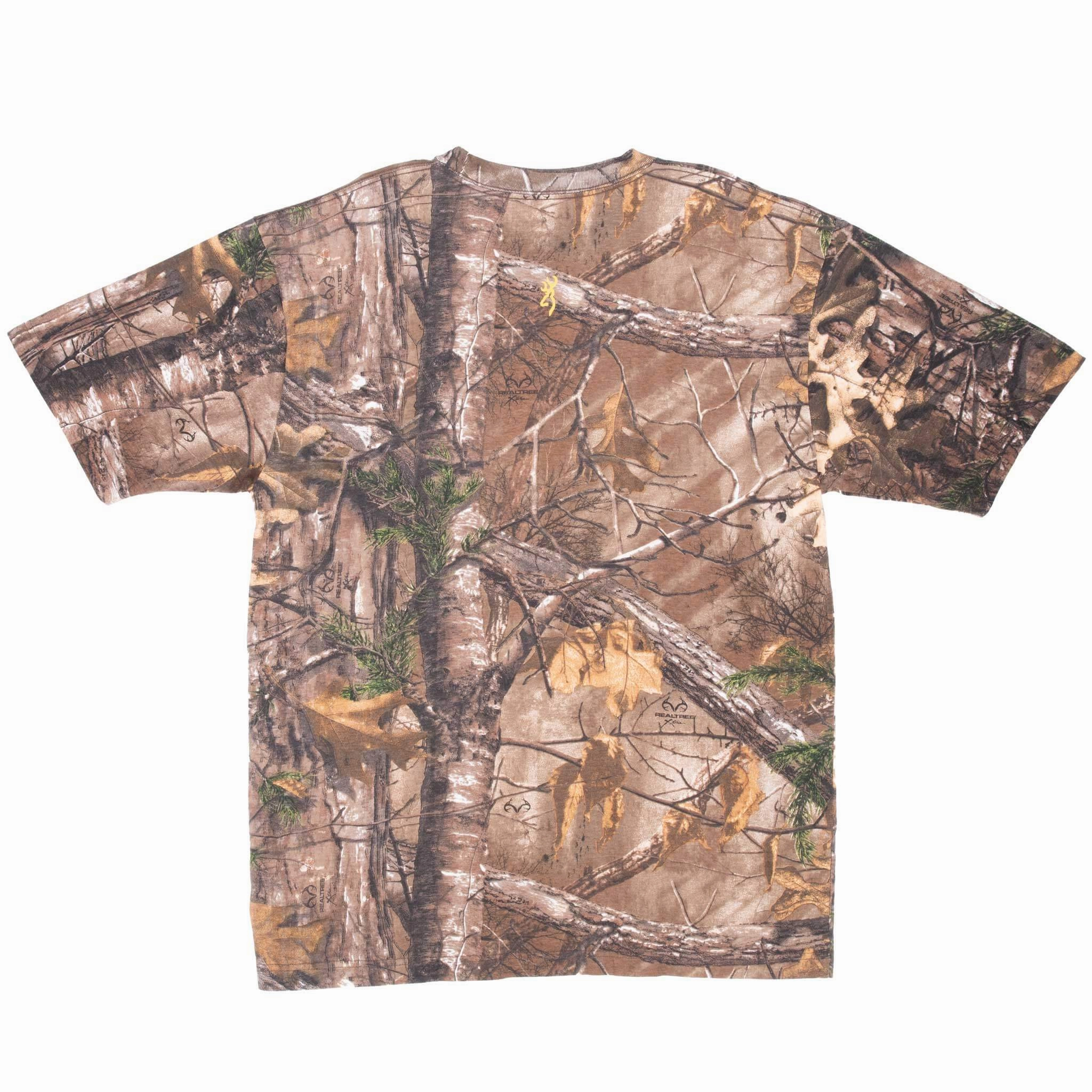 VINTAGE HUNTING REALTREE XTRA CAMO BROWNING TEE SHIRT LARGE
