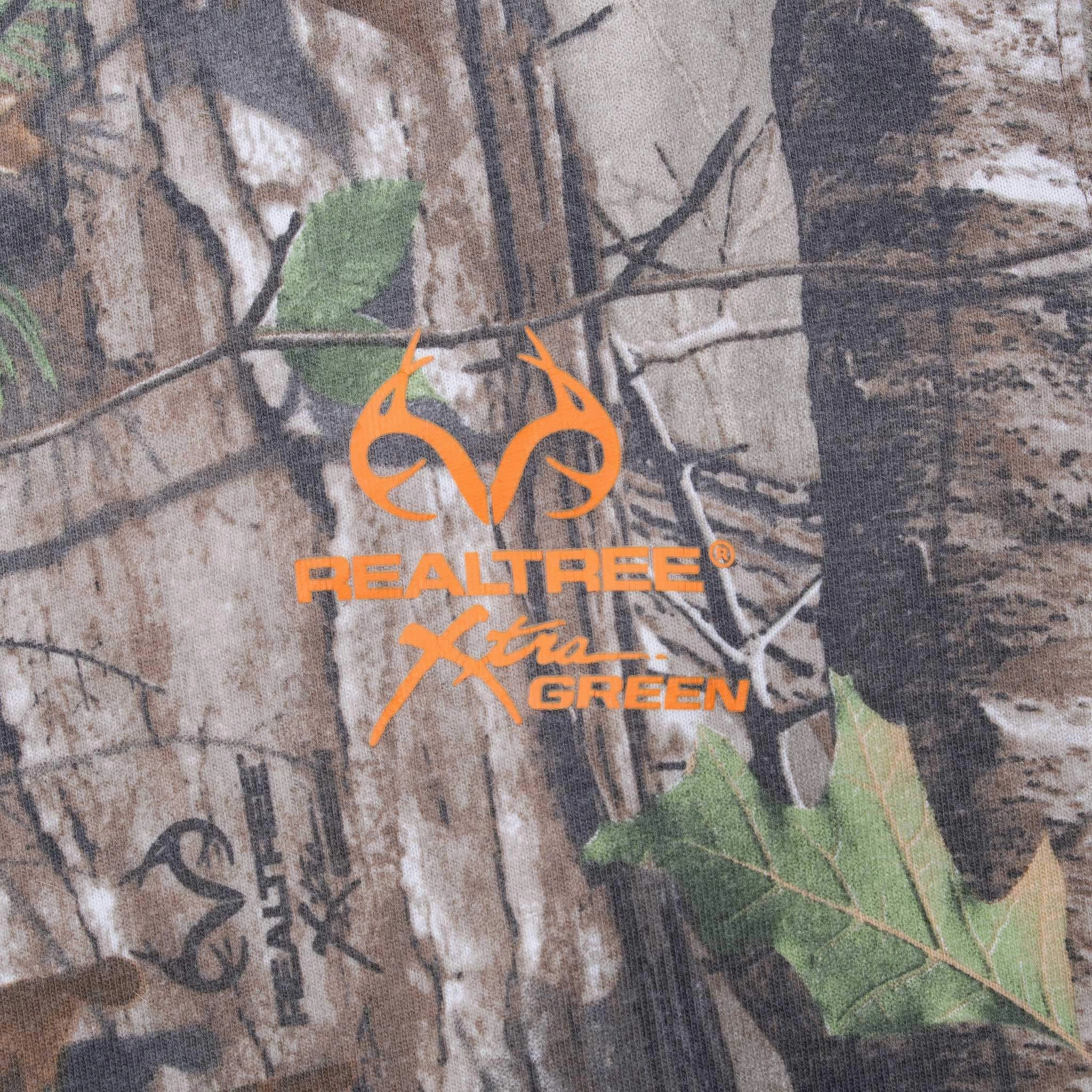 VINTAGE HUNTING REALTREE XTRA GREEN CAMO TEE SHIRT XL