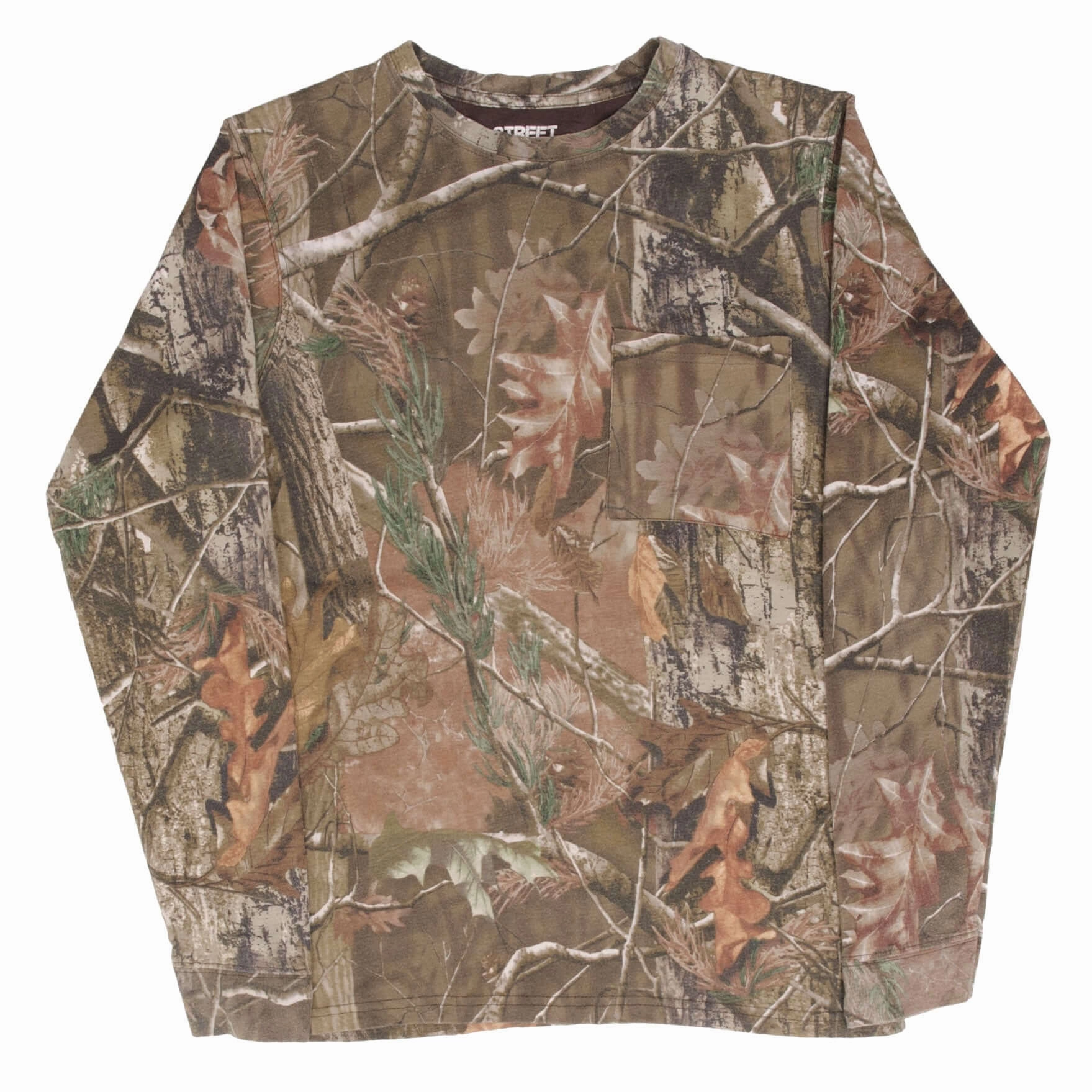 VINTAGE HUNTING STREET LEGAL CAMO LONG SLEEVE POCKET TEE SHIRT SIZE SMALL