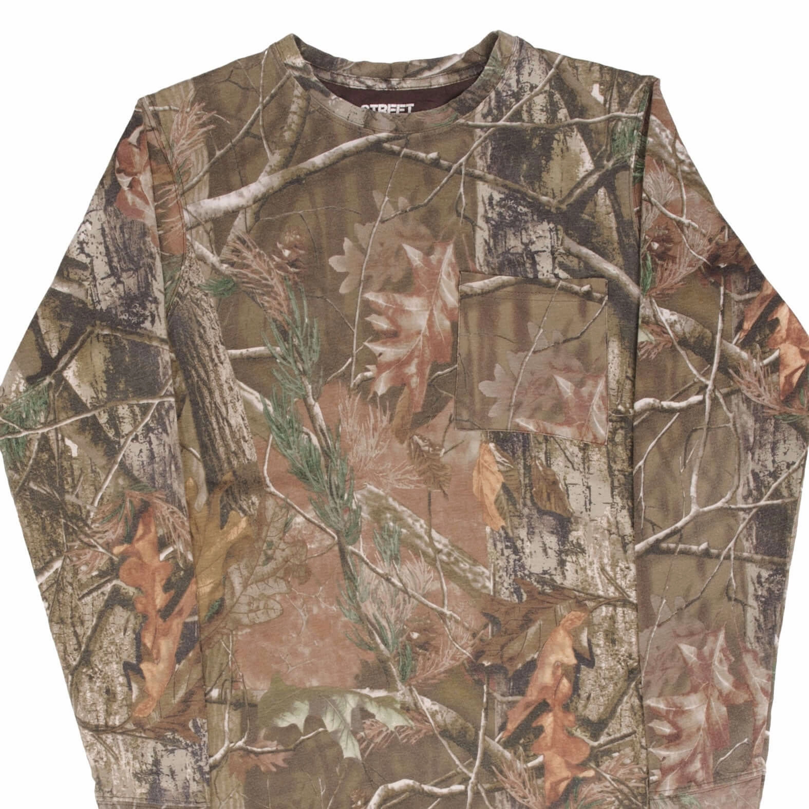 VINTAGE HUNTING STREET LEGAL CAMO LONG SLEEVE POCKET TEE SHIRT SIZE SMALL