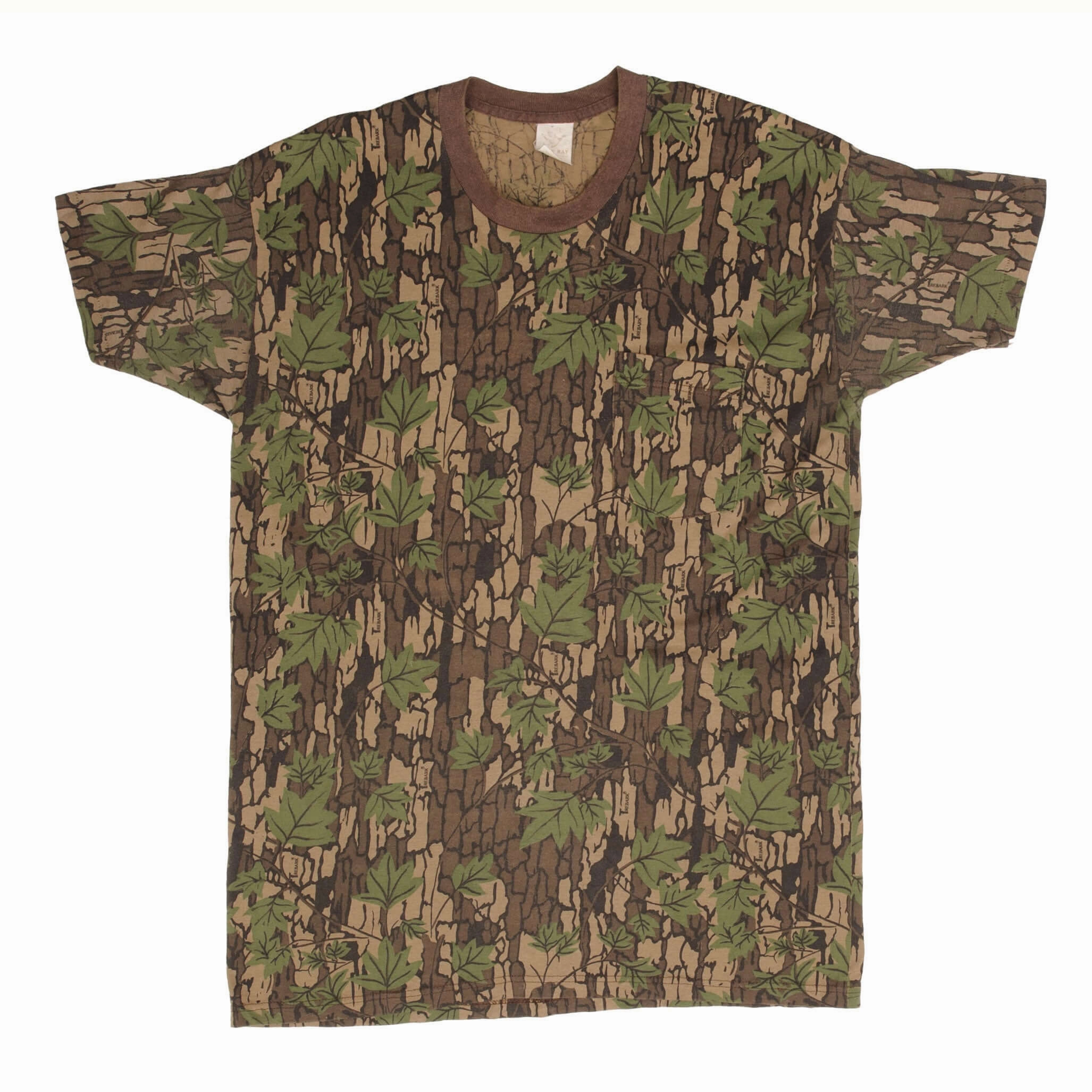 VINTAGE HUNTING TREBARK CAMO POCKET TEE SHIRT 1990S SIZE MEDIUM MADE IN USA