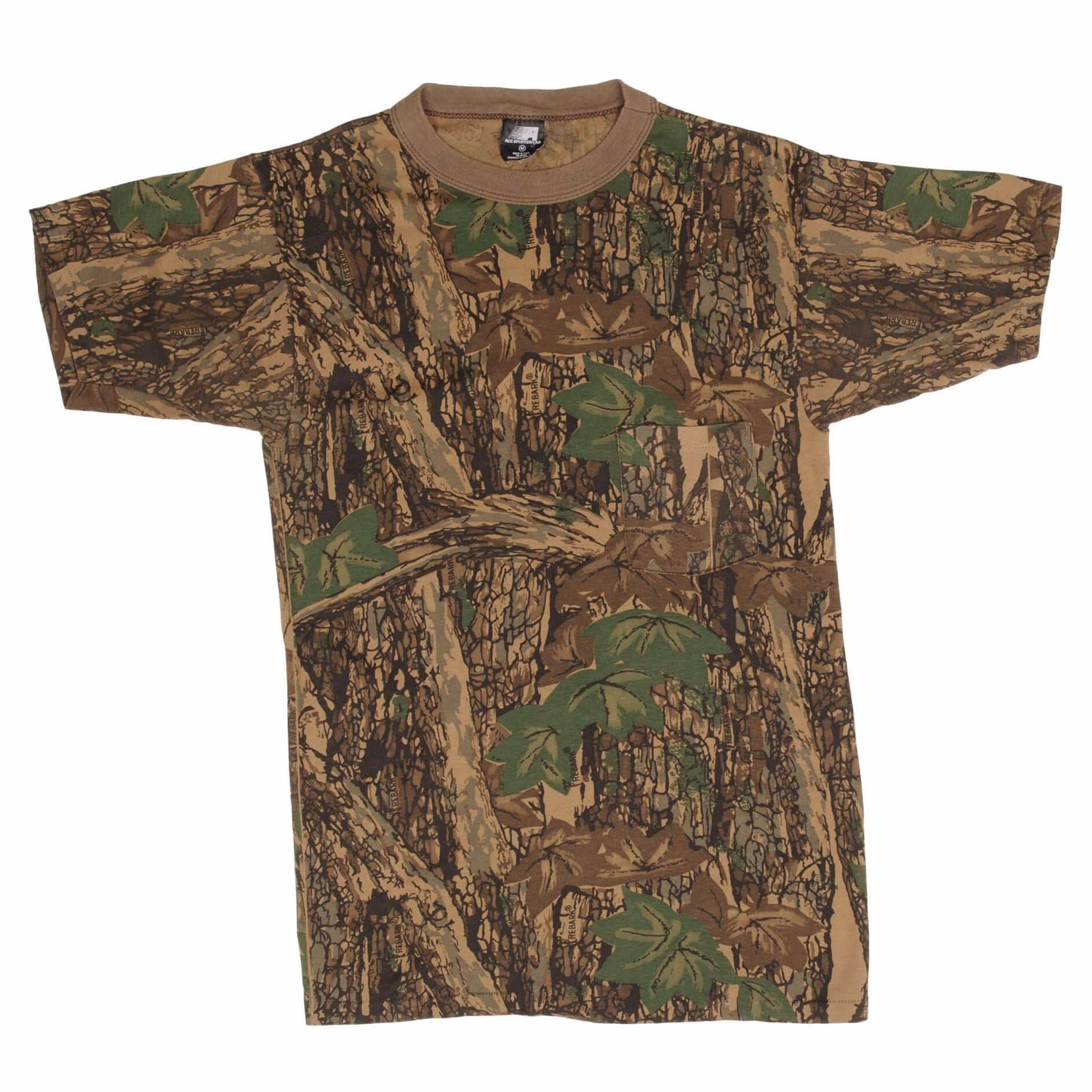 VINTAGE HUNTING TREBARK CAMO POCKET TEE SHIRT 1990S SIZE SMALL MADE IN USA