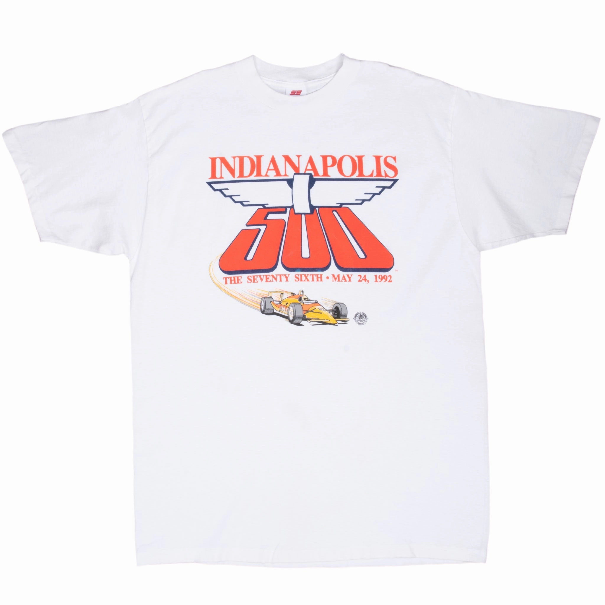 VINTAGE INDIANAPOLIS 500 INDY CAR RACING 1992 WHITE TEE SHIRT XL MADE IN USA