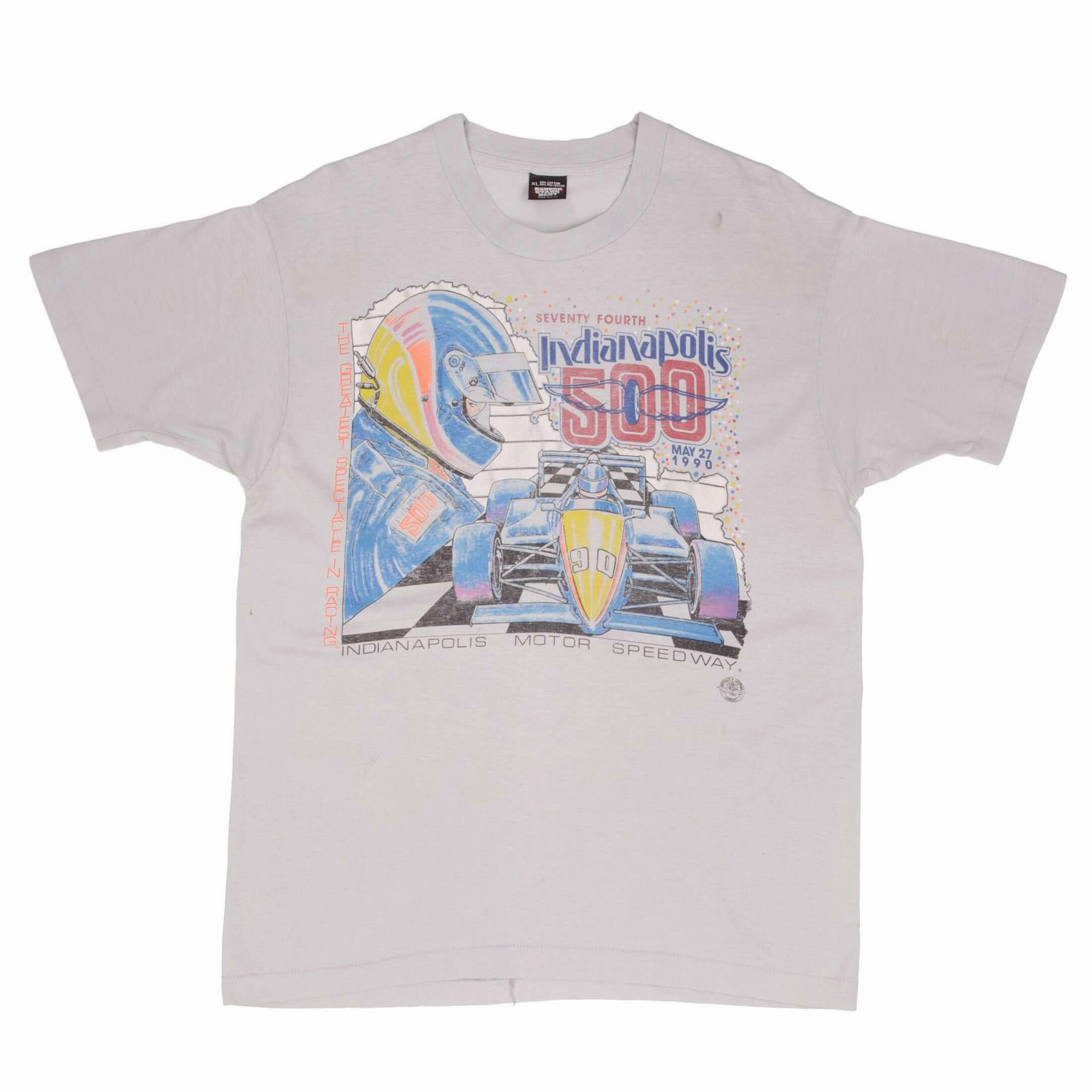 VINTAGE INDY CAR RACING INDIANAPOLIS 500 1990 TEE SHIRT SIZE LARGE MADE IN USA