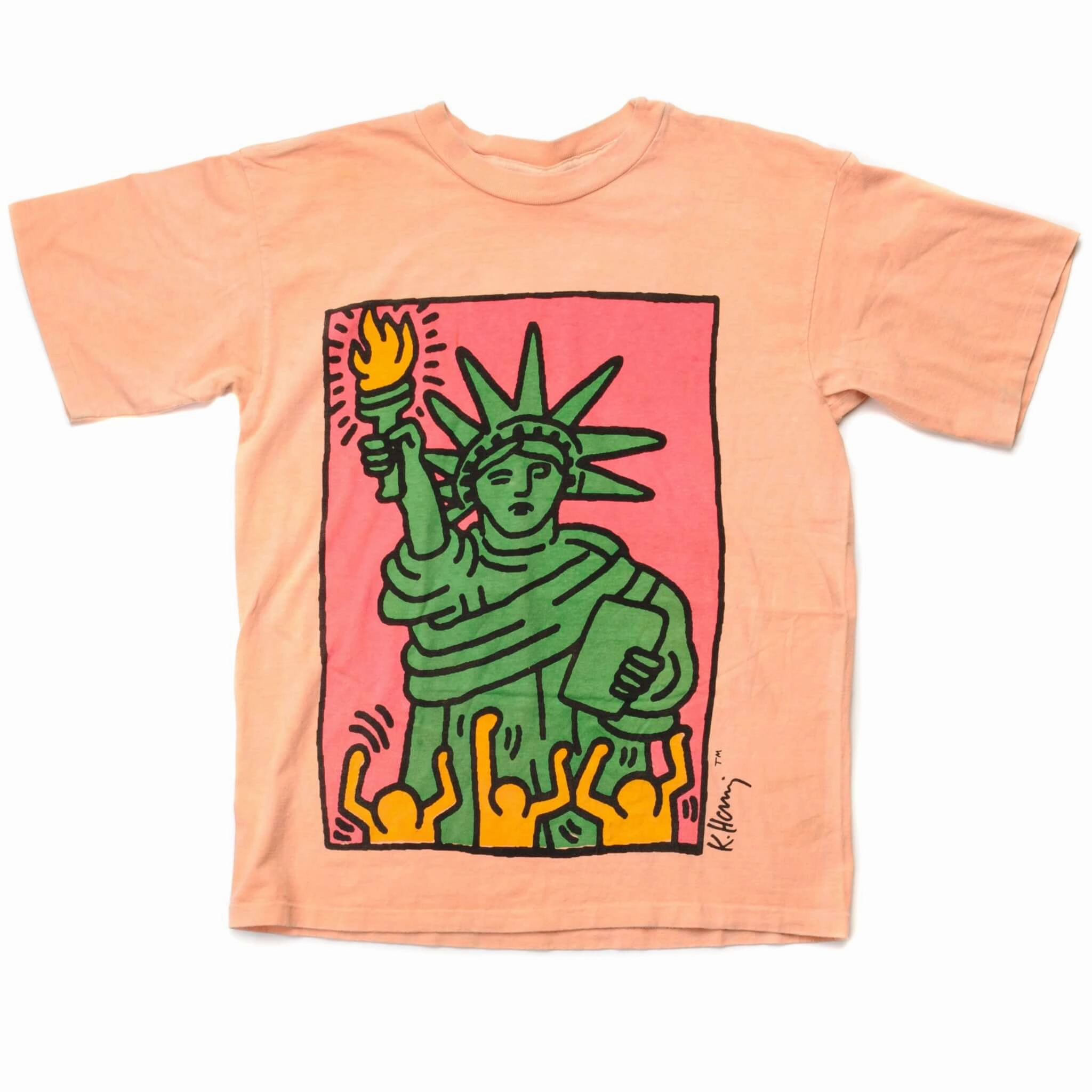 VINTAGE KEITH HARING STATUE OF LIBERTY TEE SHIRT 1986 SIZE MEDIUM MADE IN USA