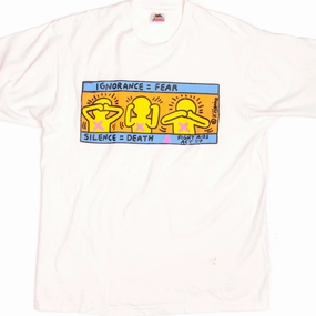 VINTAGE KEITH HARING TEE SHIRT 1990s SIZE LARGE MADE IN USA