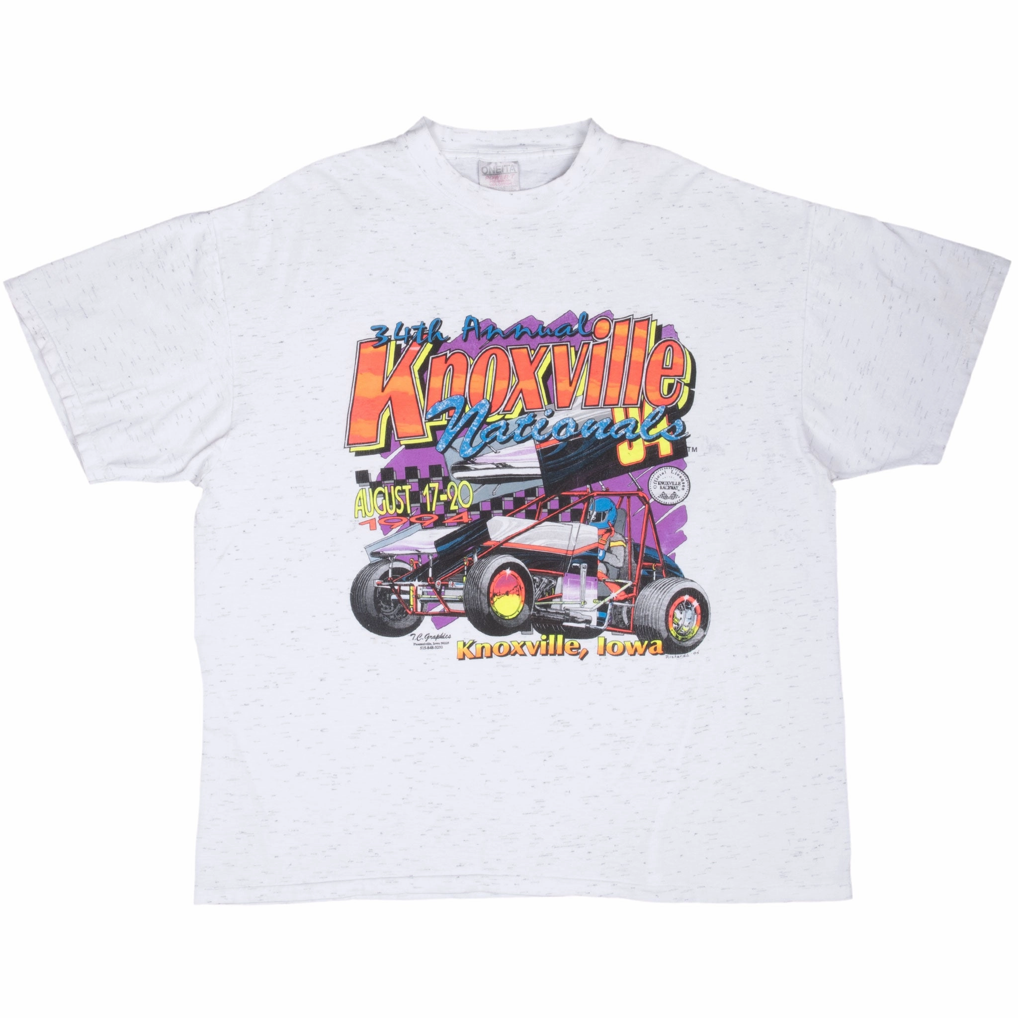 VINTAGE KNOXVILLE 34TH ANNUAL NATIONALS RACING 1994 TEE SHIRT 2XL MADE IN USA
